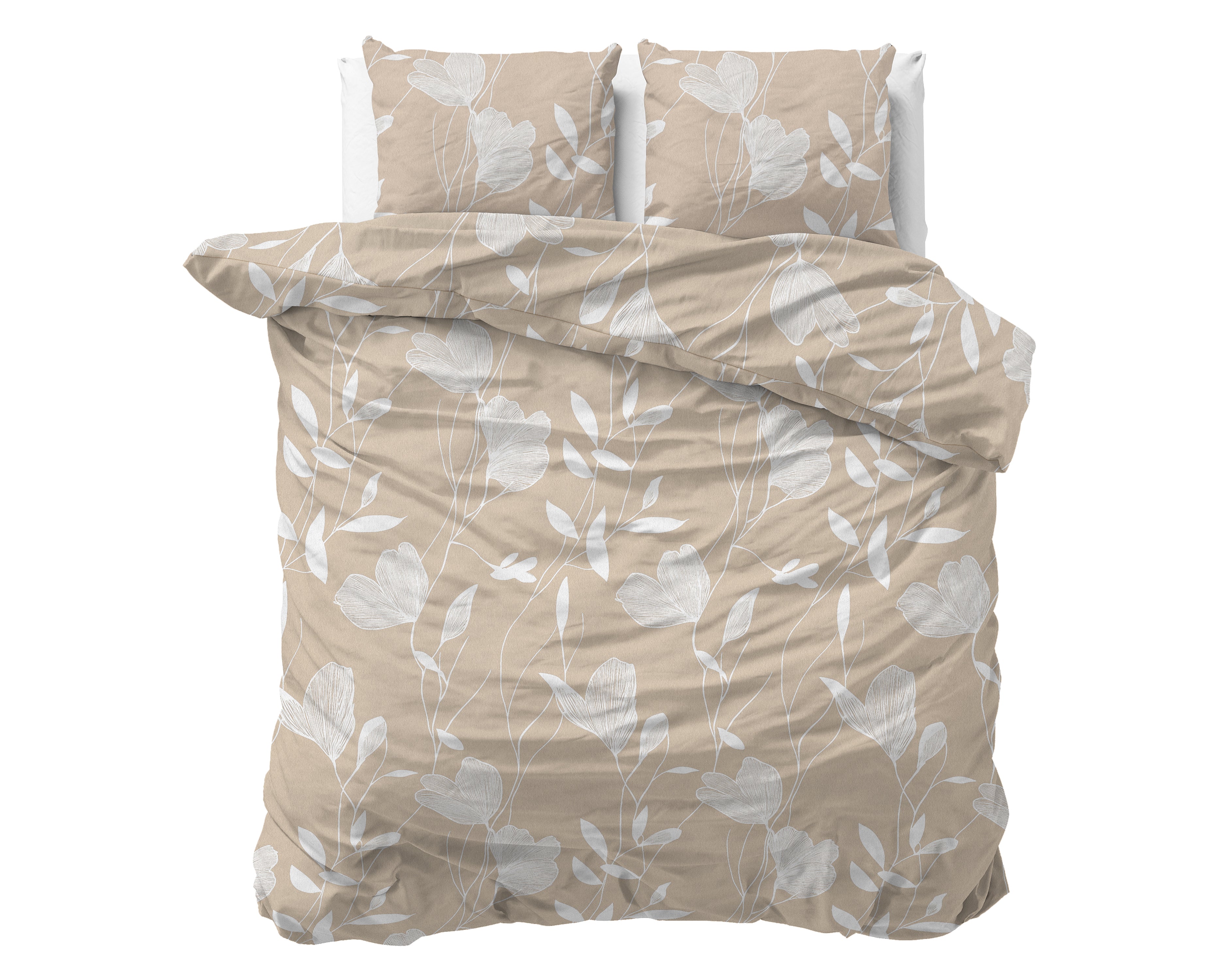 Flanel Dekbedovertrek Serenity Beige/Zand