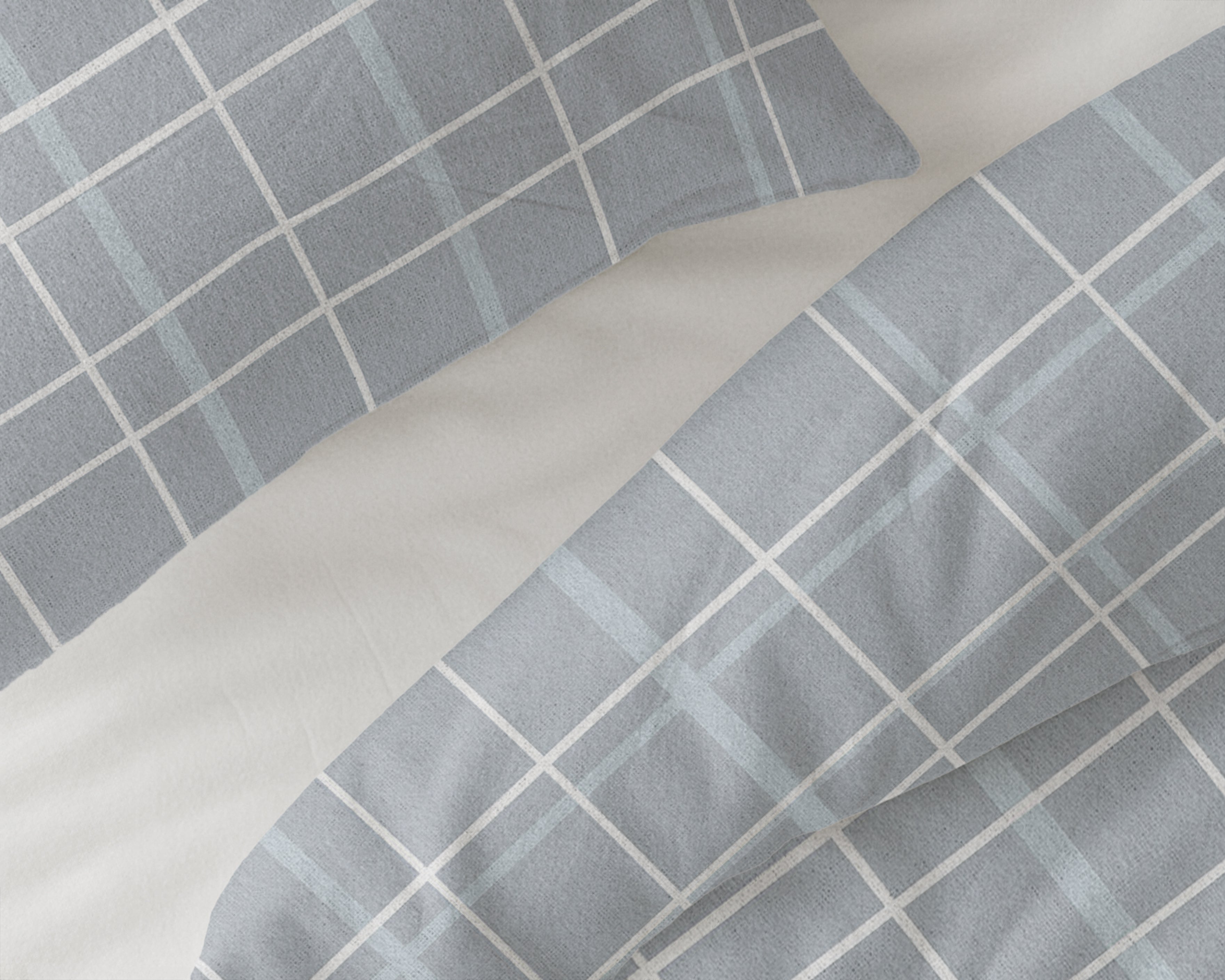 Flanel Dekbedovertrek Seva Blauw