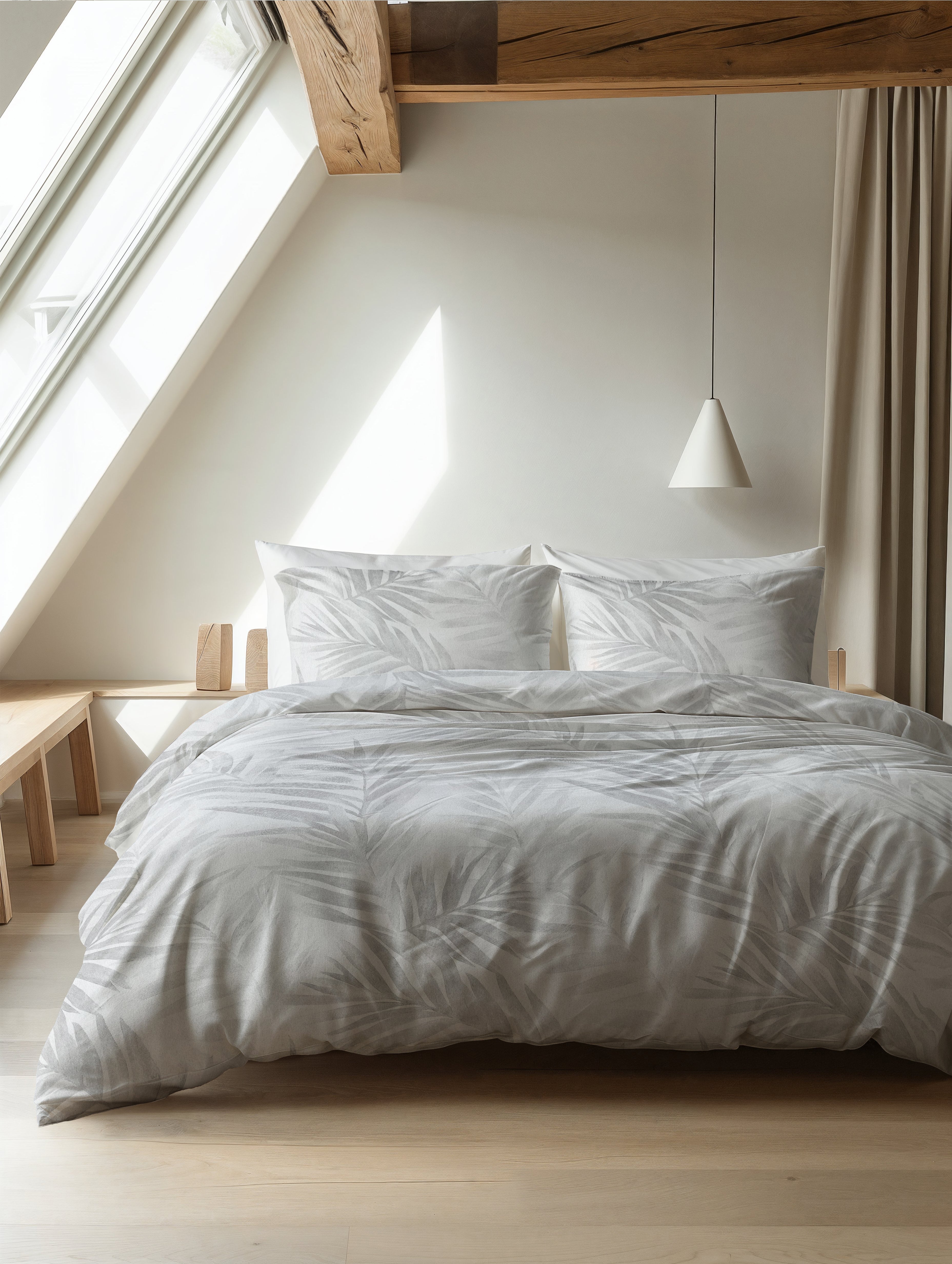 Flanel Dekbedovertrek Venza Grijs