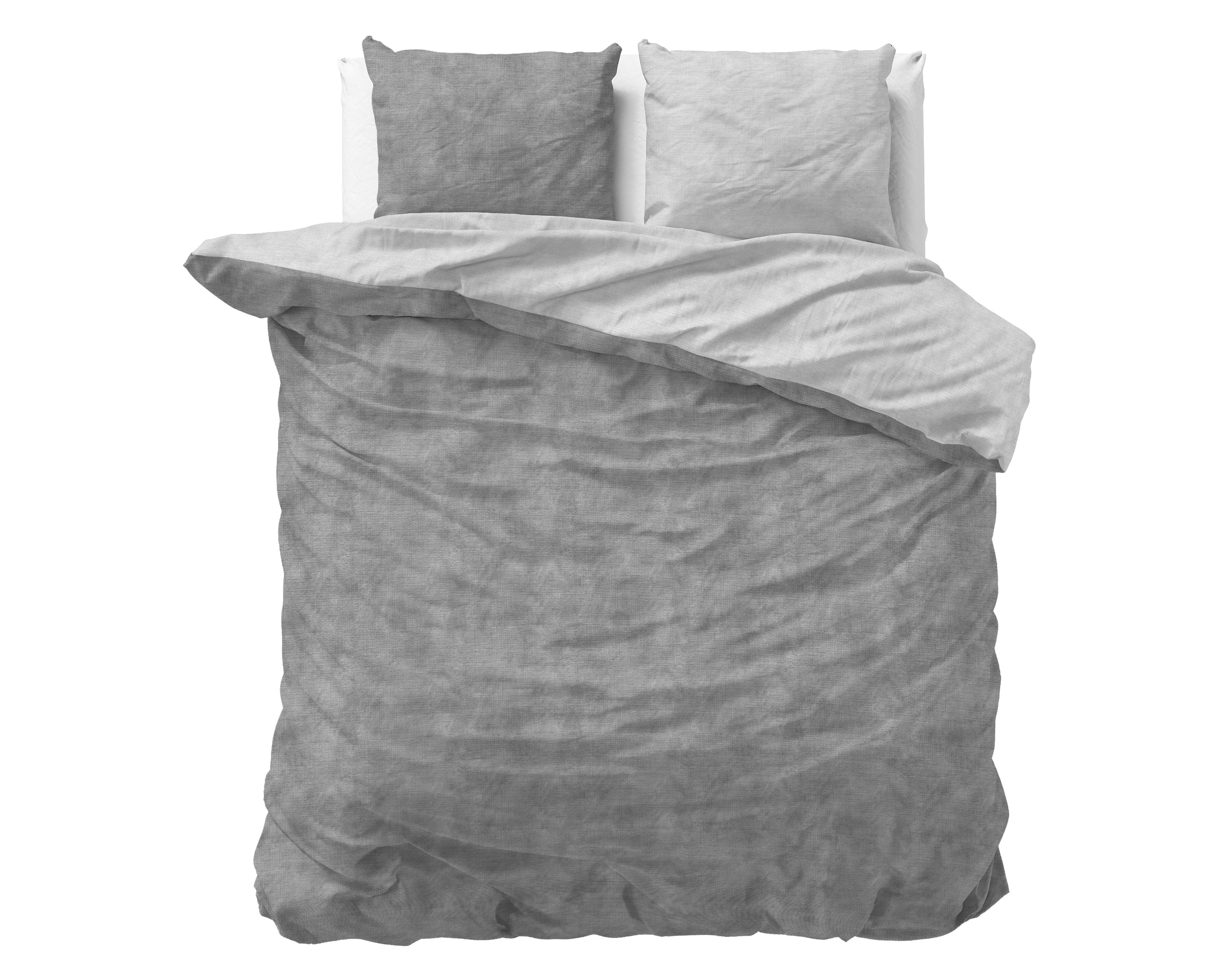Flannel Duvet Cover Washed Cotton Gray - Wonderfully warm - Nice prints - Comfortably soft