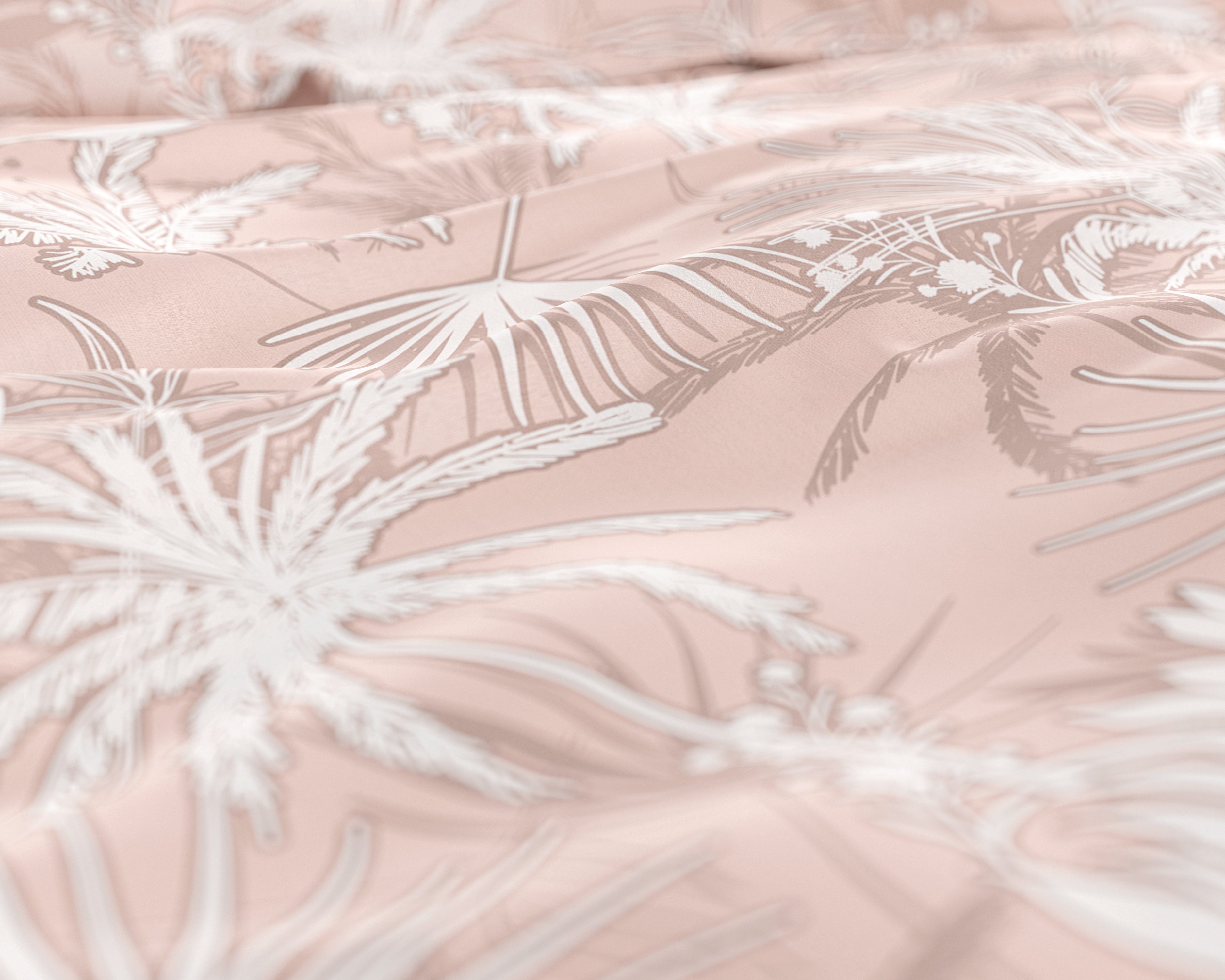 Floor Roze Dekbedovertrek - Luxe Satijn - Hoge kwaliteit - Trendy prints