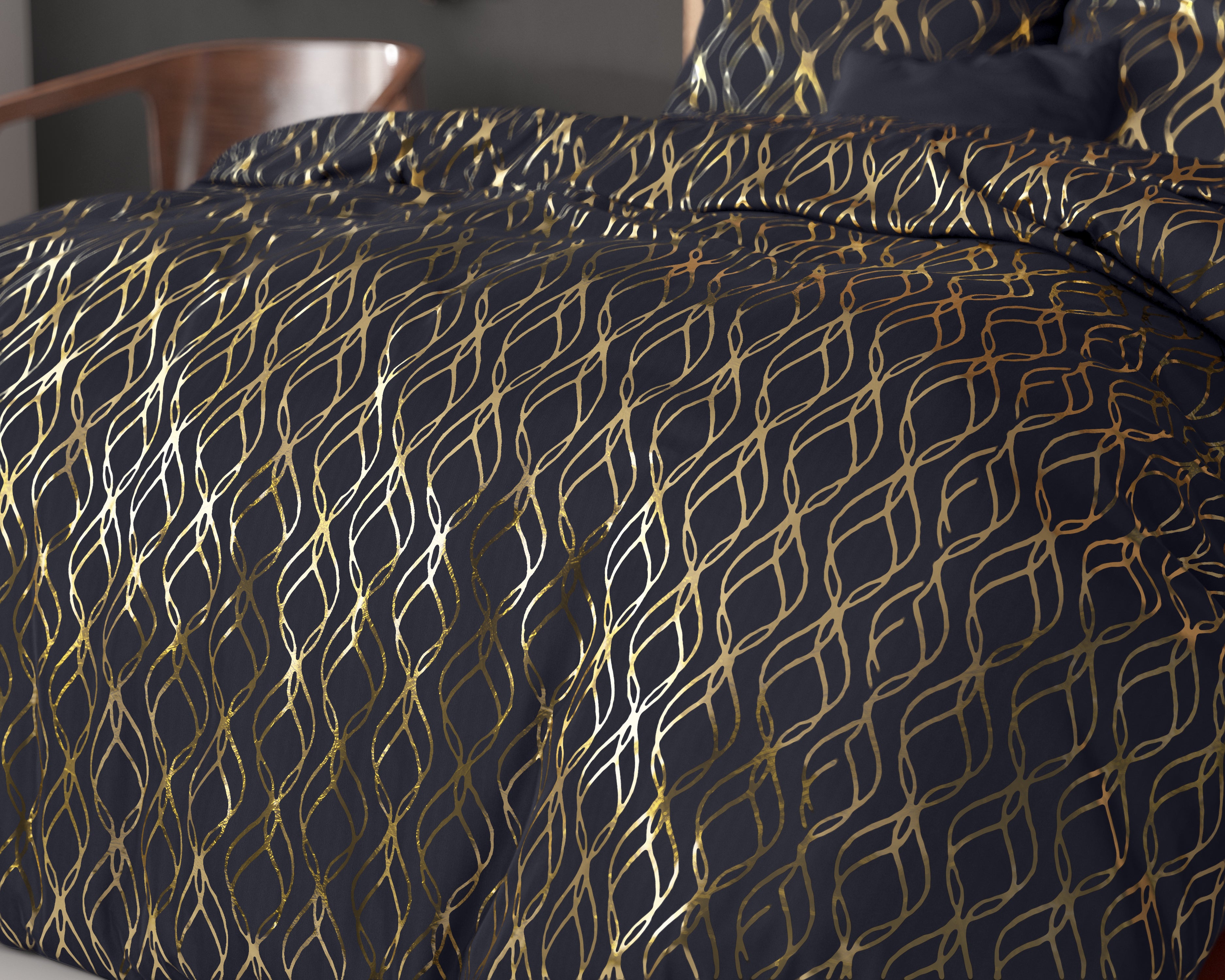 Flow Dekbedovertrek Zwart - Luxe Design - Super zacht geweven - Luxe verpakt