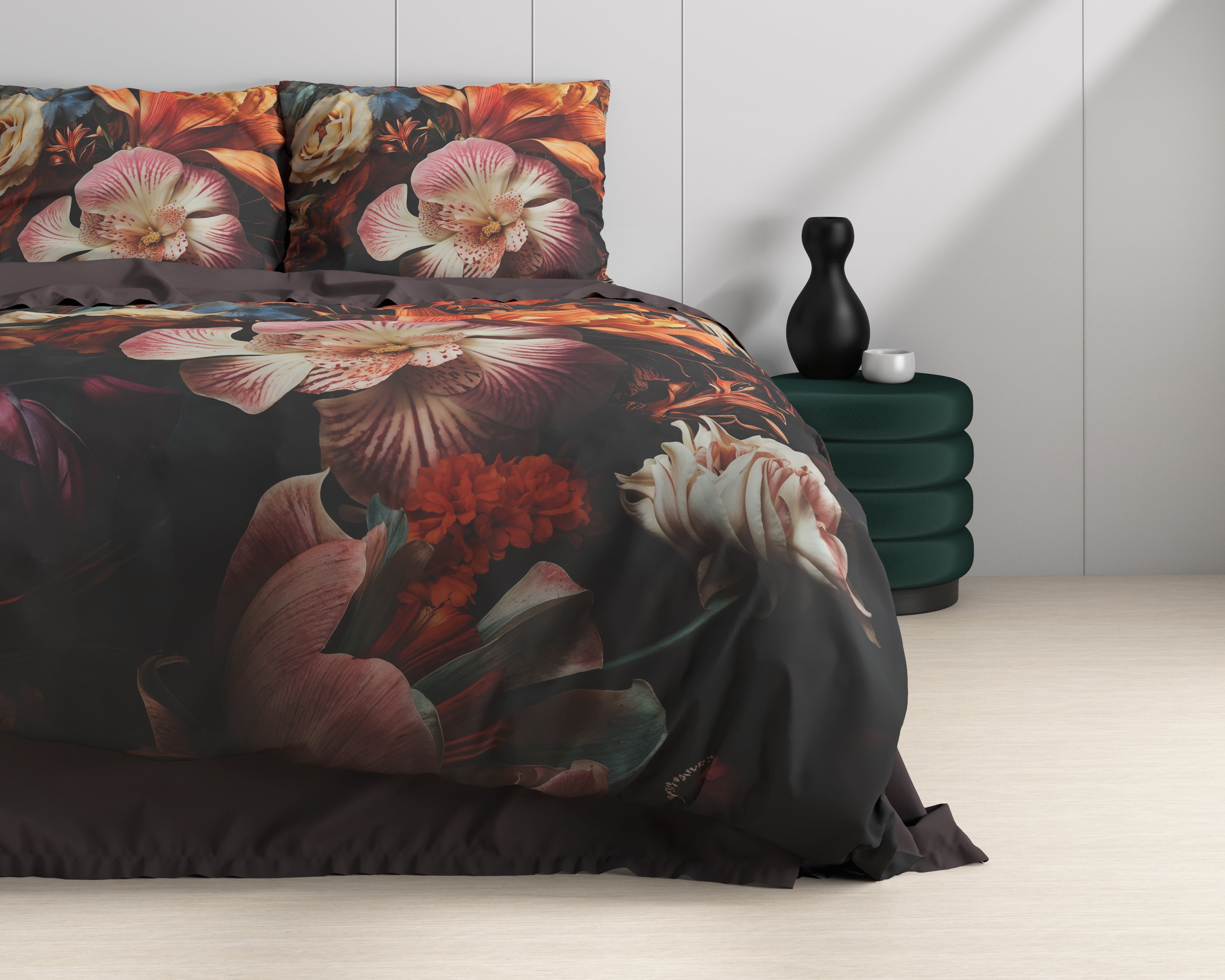 Flower Artistic Duvet Cover Multi - Luxury Satin - High Quality - Trendy Prints