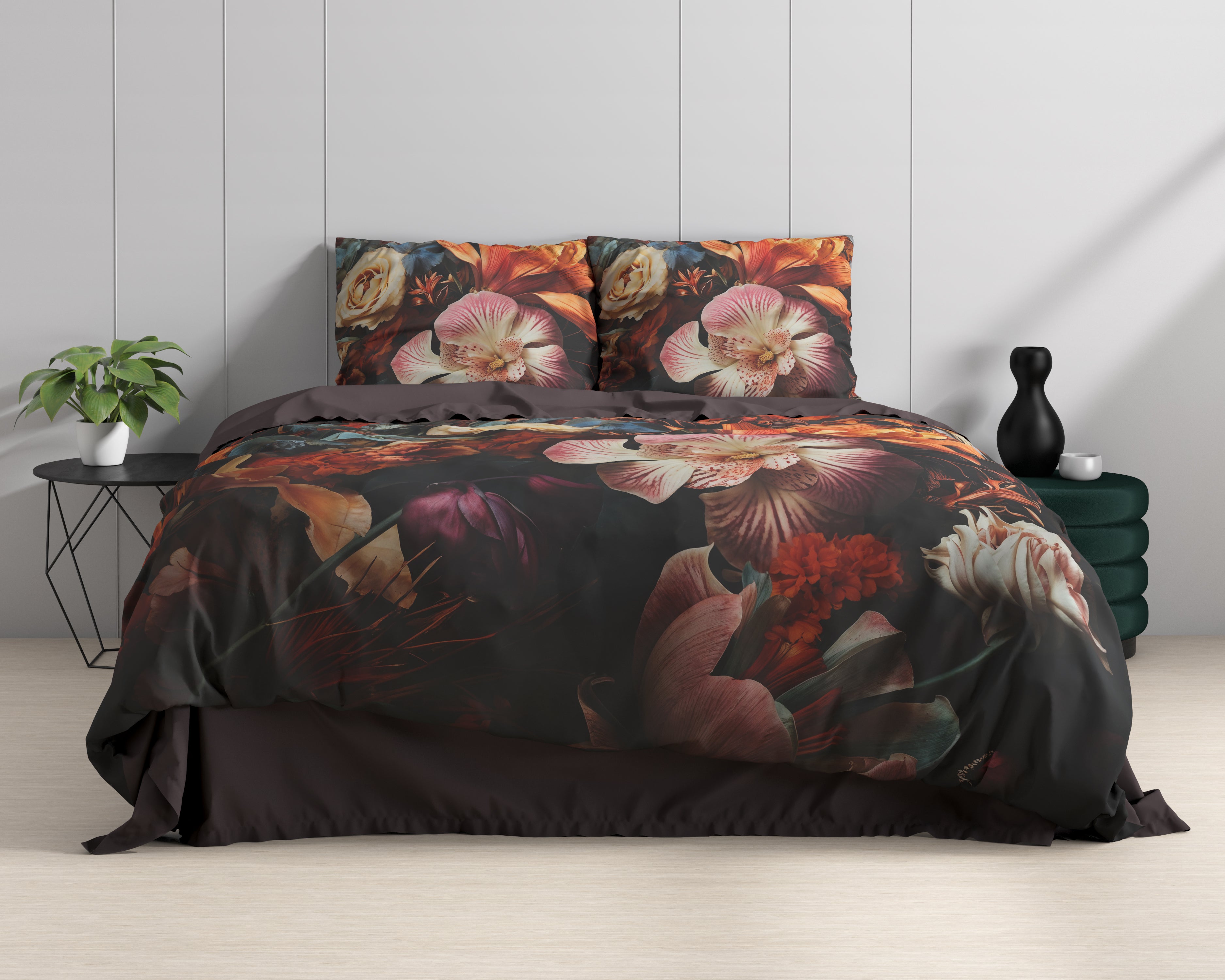Flower Artistic Duvet Cover Multi - Luxury Satin - High Quality - Trendy Prints
