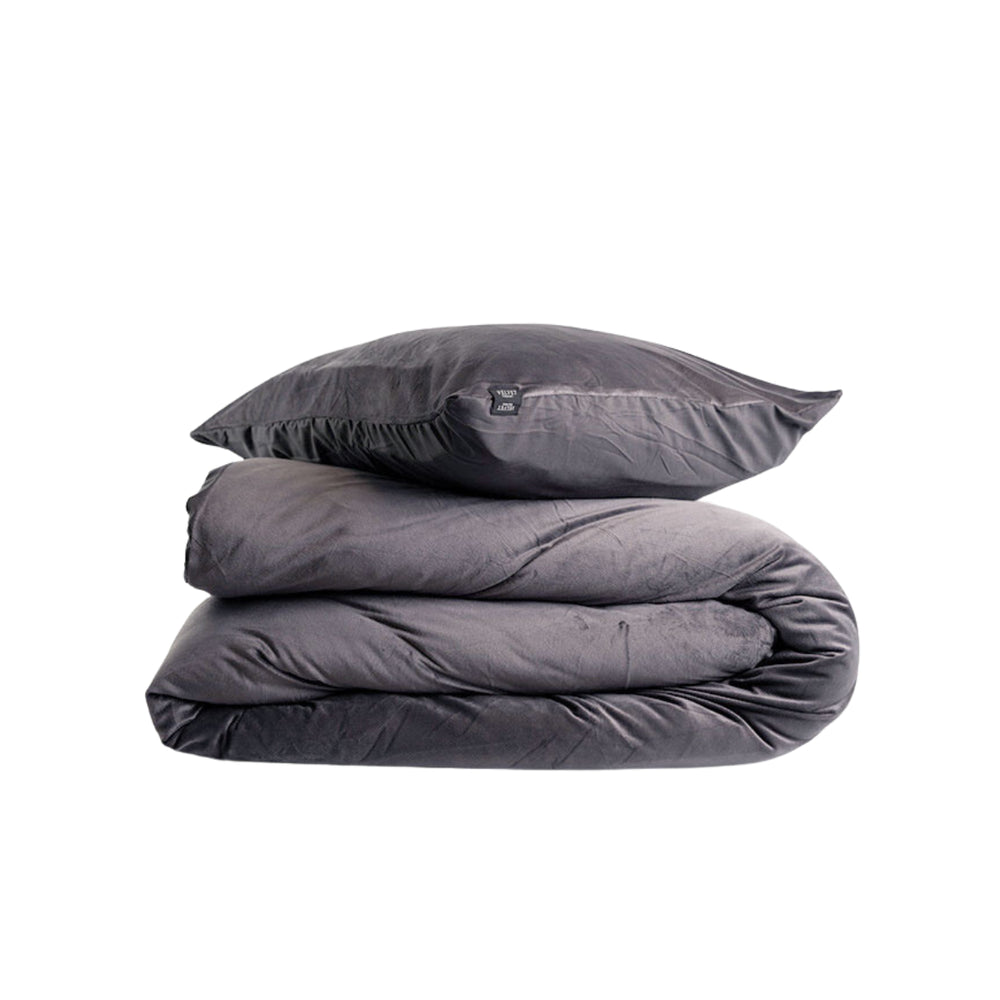 Fluwelen Dekbedovertrek Antraciet | Luxe Velvet Velours Dekbedovertrek voor Optimaal Slaapcomfort