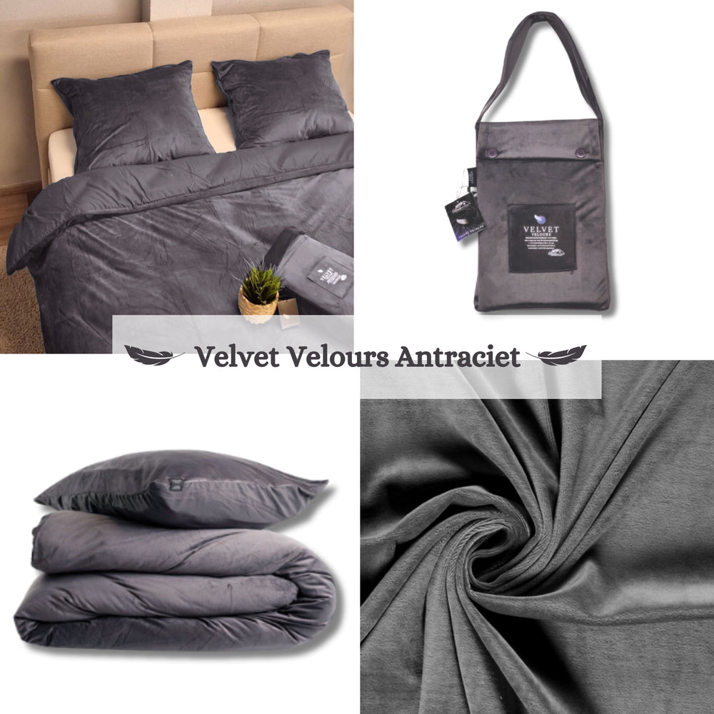 Fluwelen Dekbedovertrek Antraciet | Luxe Velvet Velours Dekbedovertrek voor Optimaal Slaapcomfort