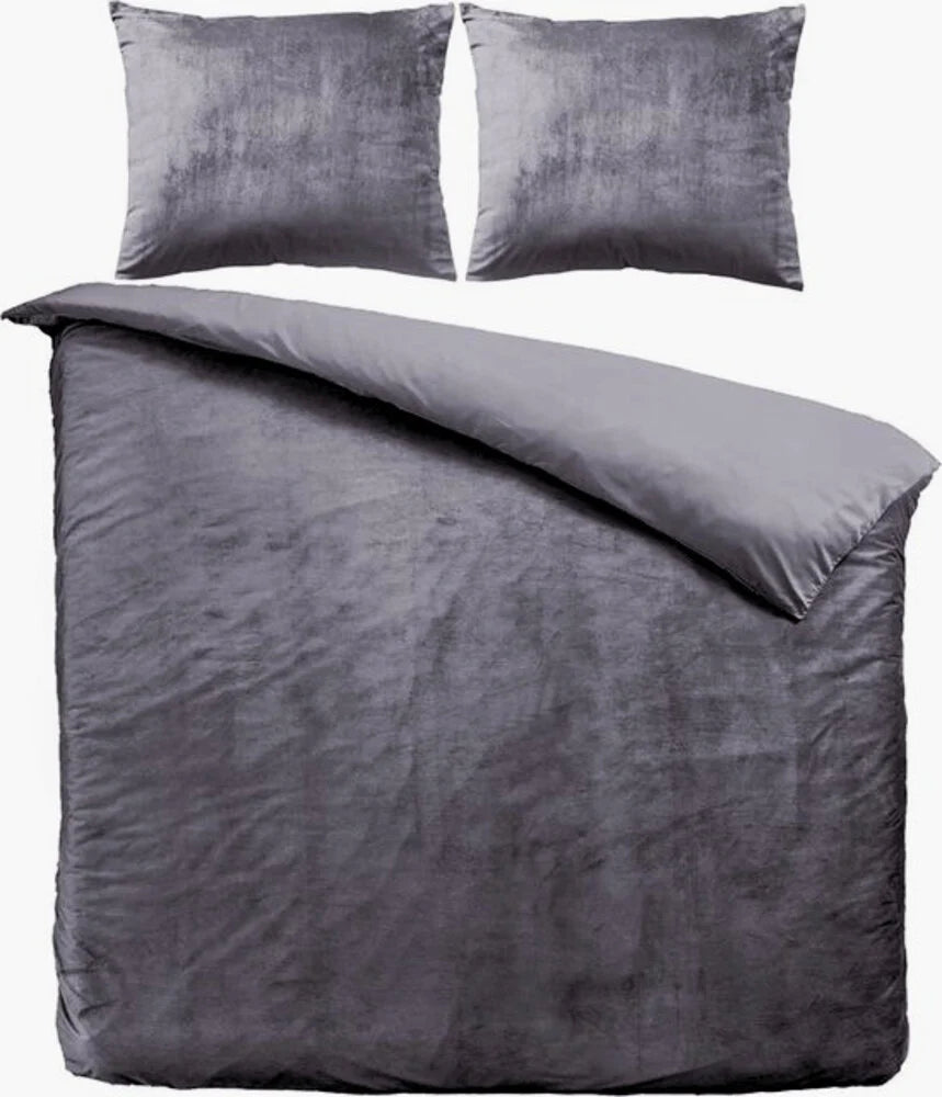 Fluwelen Dekbedovertrek Antraciet | Luxe Velvet Velours Dekbedovertrek voor Optimaal Slaapcomfort