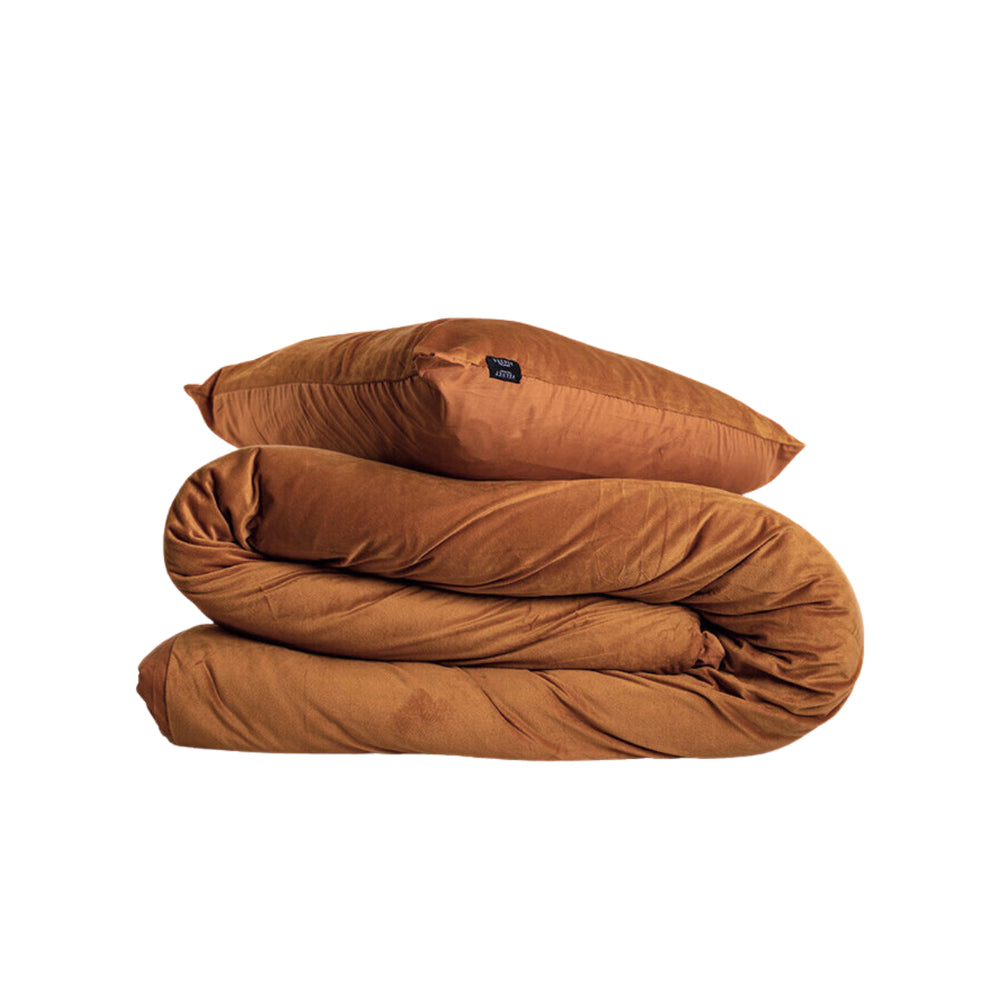 Fluwelen Dekbedovertrek Caramel Latte - Luxe Velvet Dekbedovertrek