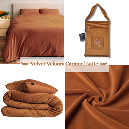 Fluwelen Dekbedovertrek Caramel Latte Velvet Velours