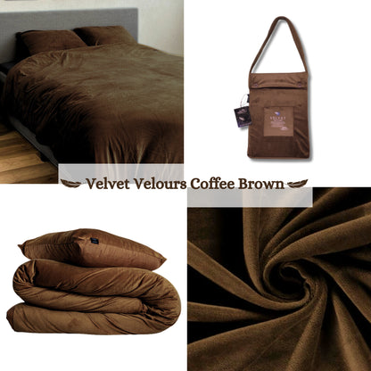 Fluwelen Dekbedovertrek Coffee Brown Velvet Velours