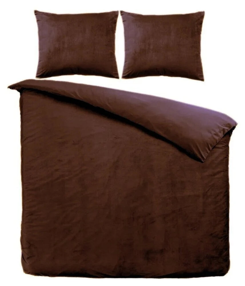 Fluwelen Dekbedovertrek Coffee Brown | Luxe Velvet Slaapcomfort