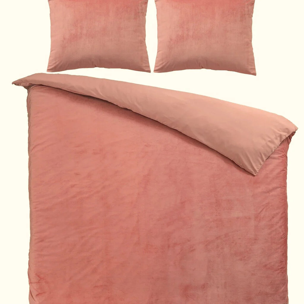 Fluwelen Dekbedovertrek Nude/Roze | Luxe & Warm Slaapcomfort