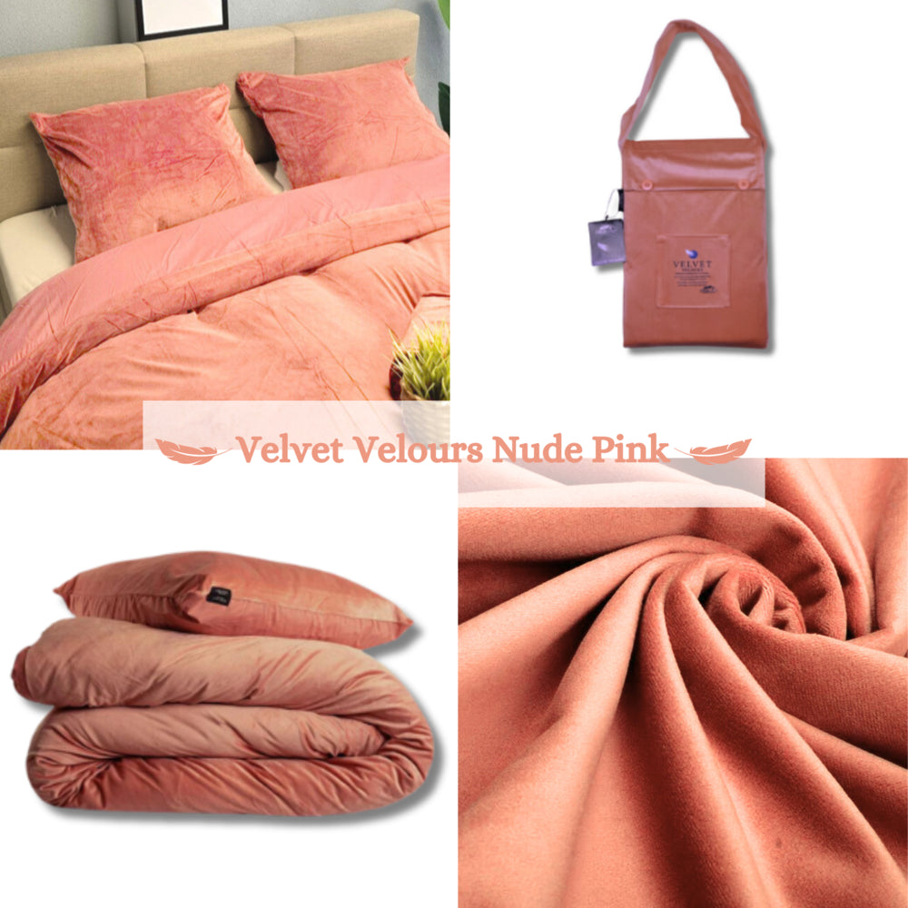 Fluwelen Dekbedovertrek Nude/Roze | Luxe & Warm Slaapcomfort