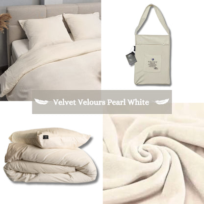 Fluwelen Dekbedovertrek Parel Wit Velvet Velours