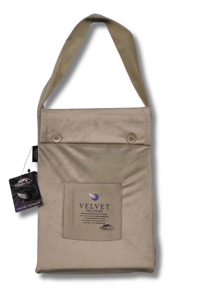 Fluwelen Dekbedovertrek Taupe Grijs | Luxe Velvet Velours Dekbedovertrek