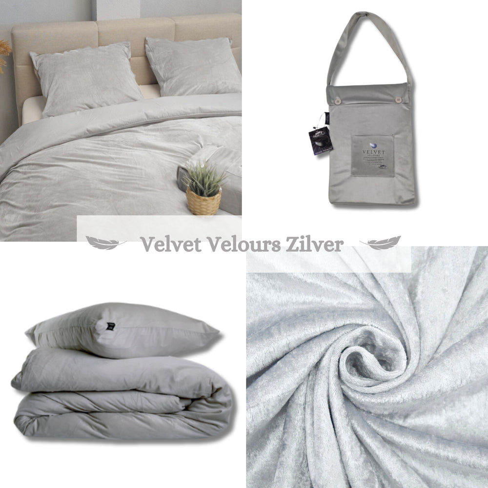 Fluwelen Dekbedovertrek Zilver Velvet Velours