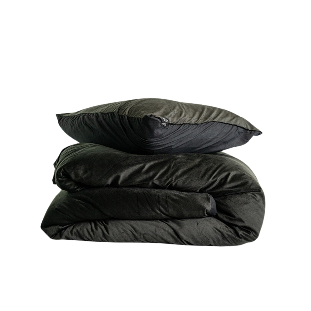 Fluwelen Dekbedovertrek Zwart | Luxe Velvet Dekbedovertrek
