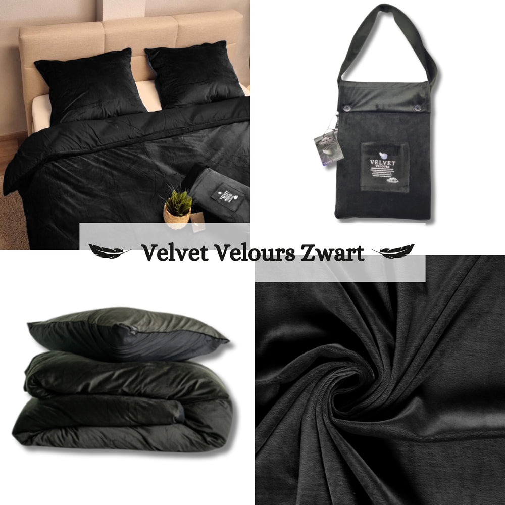 Fluwelen Dekbedovertrek Zwart | Luxe Velvet Dekbedovertrek