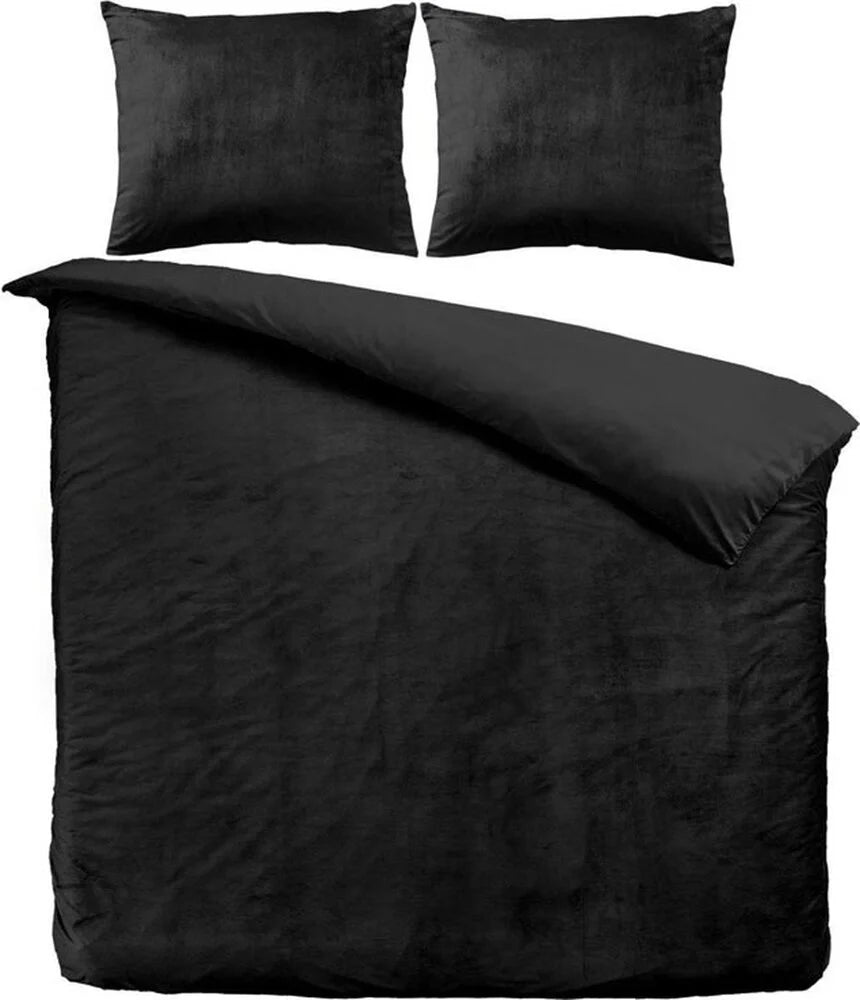 Fluwelen Dekbedovertrek Zwart | Luxe Velvet Dekbedovertrek