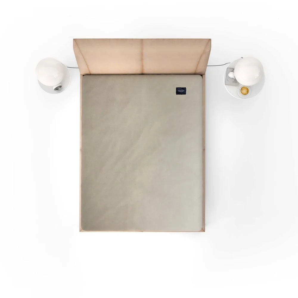 Fluwelen Hoeslaken Taupe Grijs | Luxe Velvet Velours Hoeslaken tot 40 cm