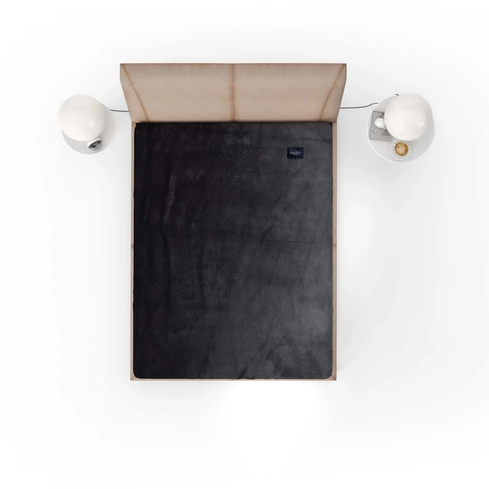 Velvet Fitted Sheet Black – Luxurious, Soft – Perfect Fit – 100% Velvet