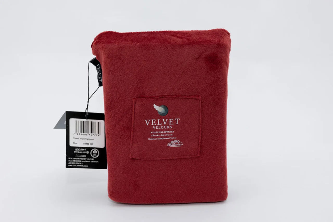 Fluwelen Kussenslopen Bordeaux Rood – Luxe Velvet Kussenhoezen in 12 Kleuren