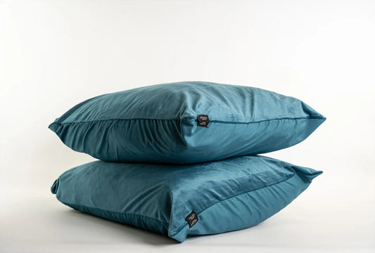 Fluwelen Kussenslopen Petrol Blauw – Luxe Velvet Kussenhoezen (Set van 2)