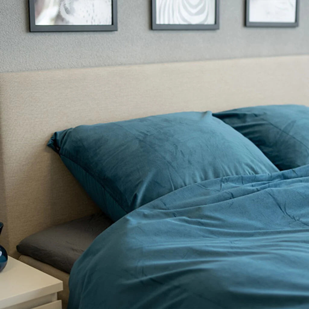 Fluwelen Kussenslopen Petrol Blauw – Luxe Velvet Kussenhoezen (Set van 2)