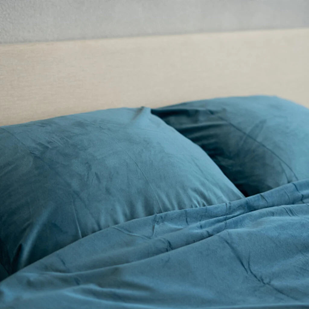 Fluwelen Kussenslopen Petrol Blauw – Luxe Velvet Kussenhoezen (Set van 2)
