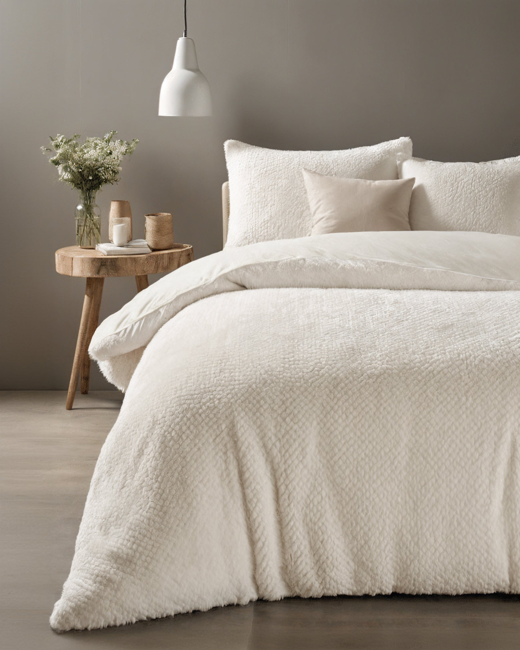 Fur Teddy Beige Dekbedovertrek - Knuffelende nachtrust - Zacht en warm - Nieuwe Teddy design