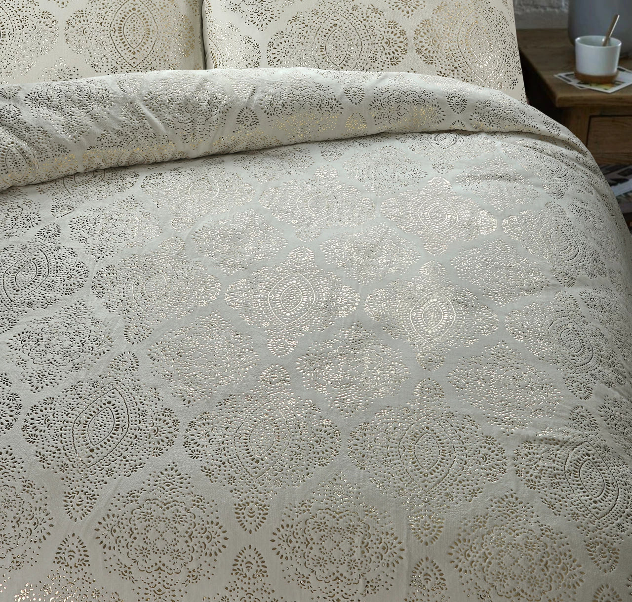 Glamour Flannel Duvet Cover Art Foil Cream