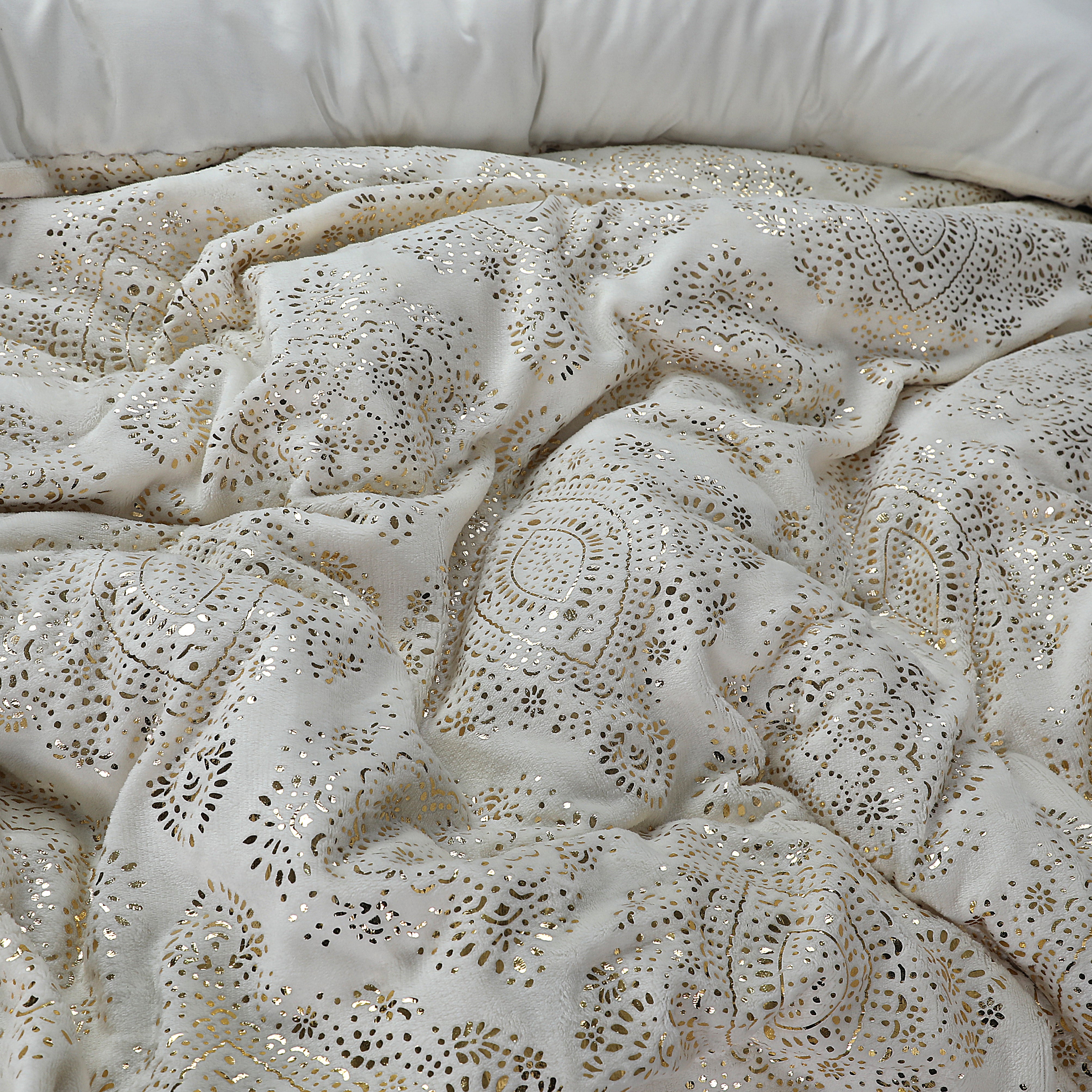 Glamour Flannel Duvet Cover Art Foil Cream