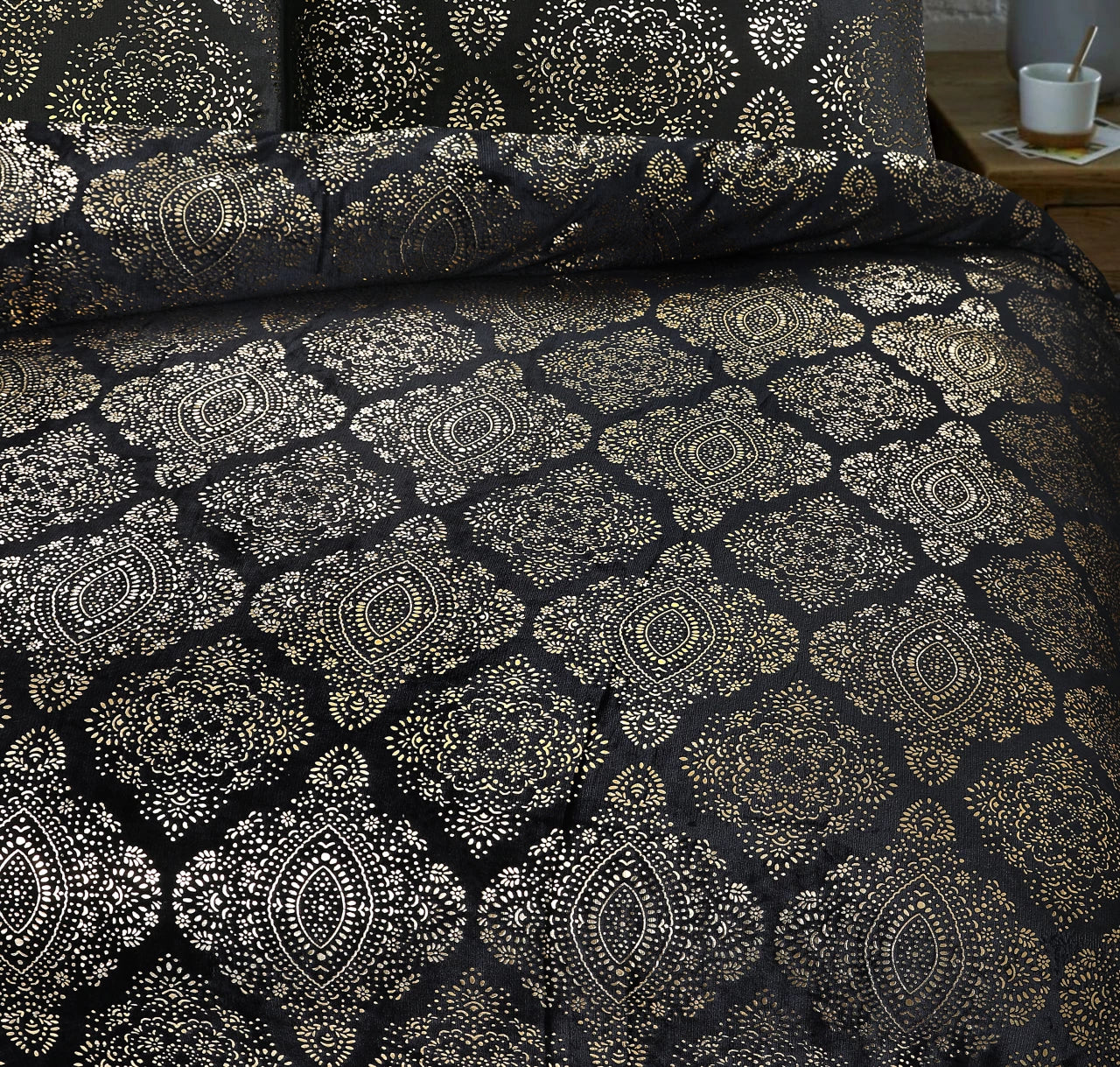 Glamour Flannel Duvet Cover Art Foil Black