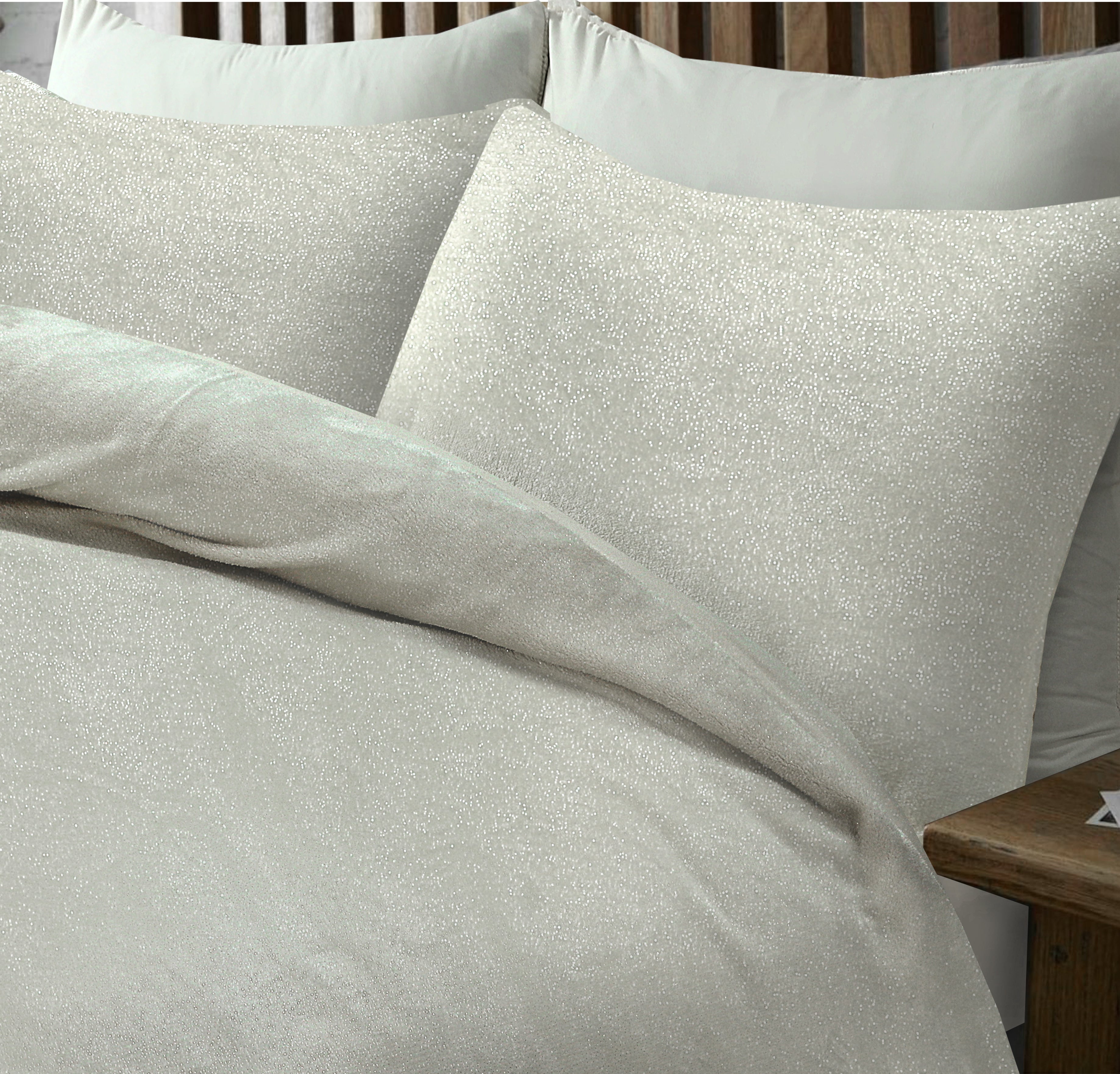 Glamour Flanel Dekbedovertrek Deco Foil Creme - Heerlijk zacht - Met luxe folie druk - Folie is uitvoerig getest en laat niet los