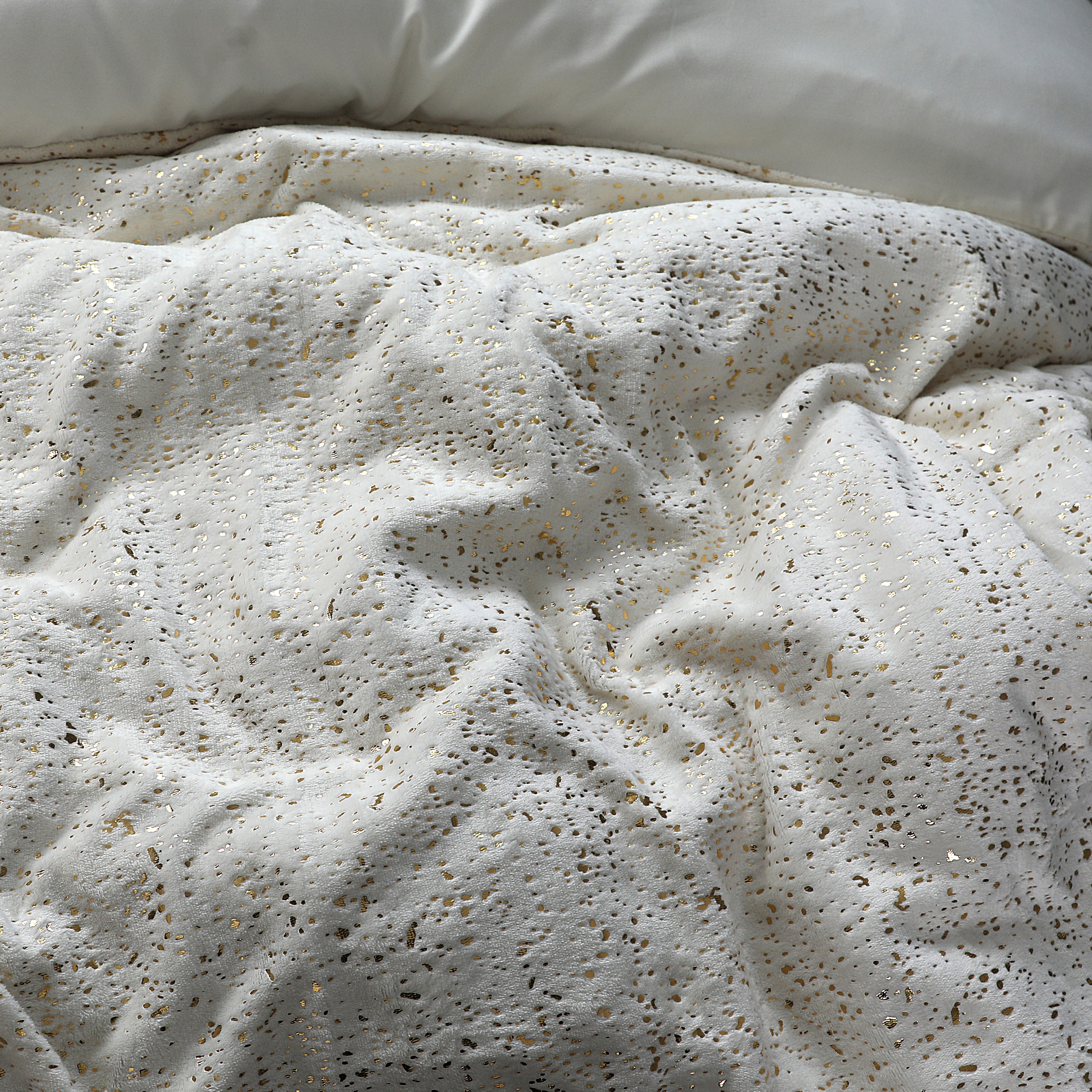 Glamour Flannel Duvet Cover Sparkle Foil Cream