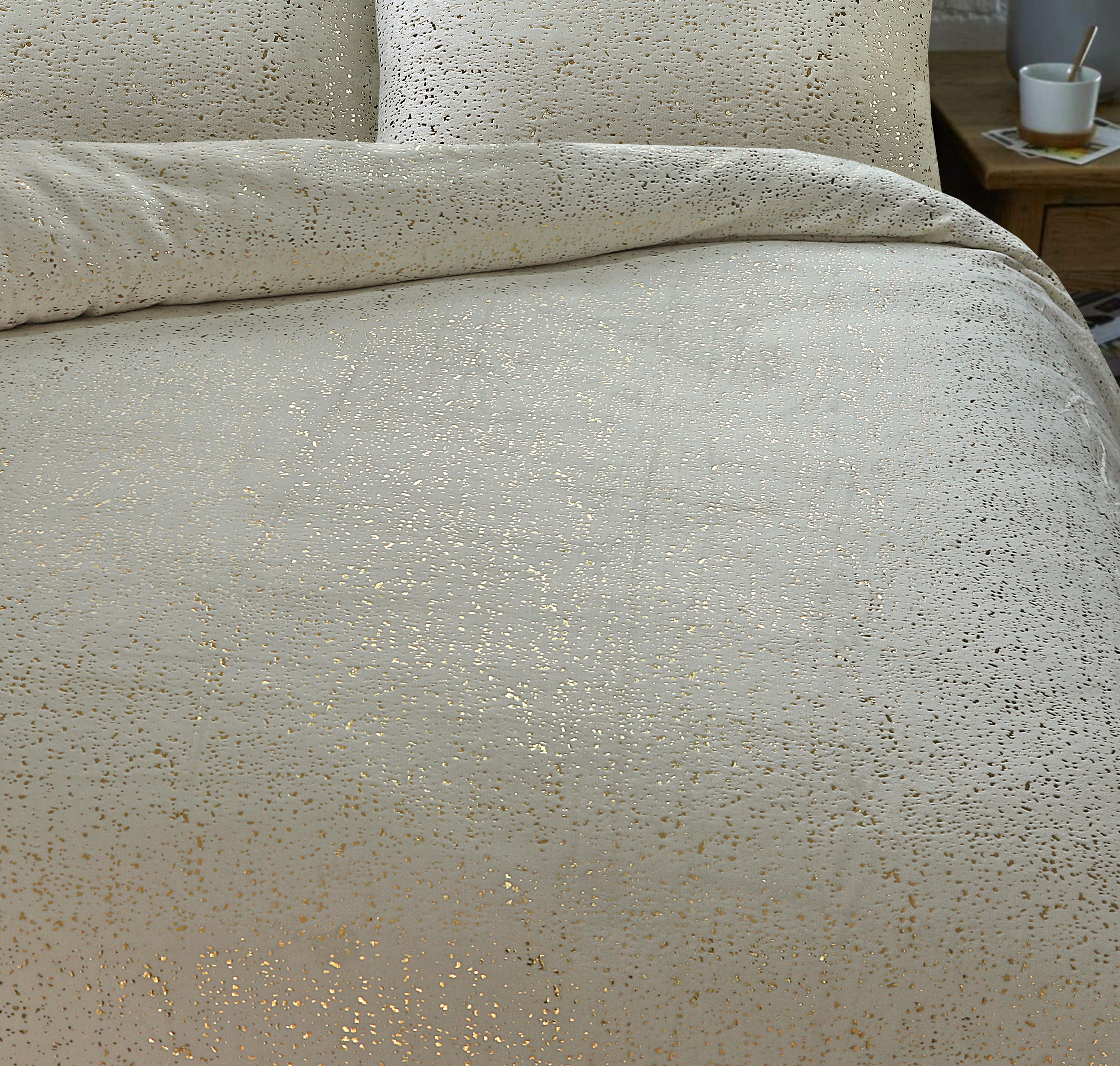 Glamour Flannel Duvet Cover Sparkle Foil Cream