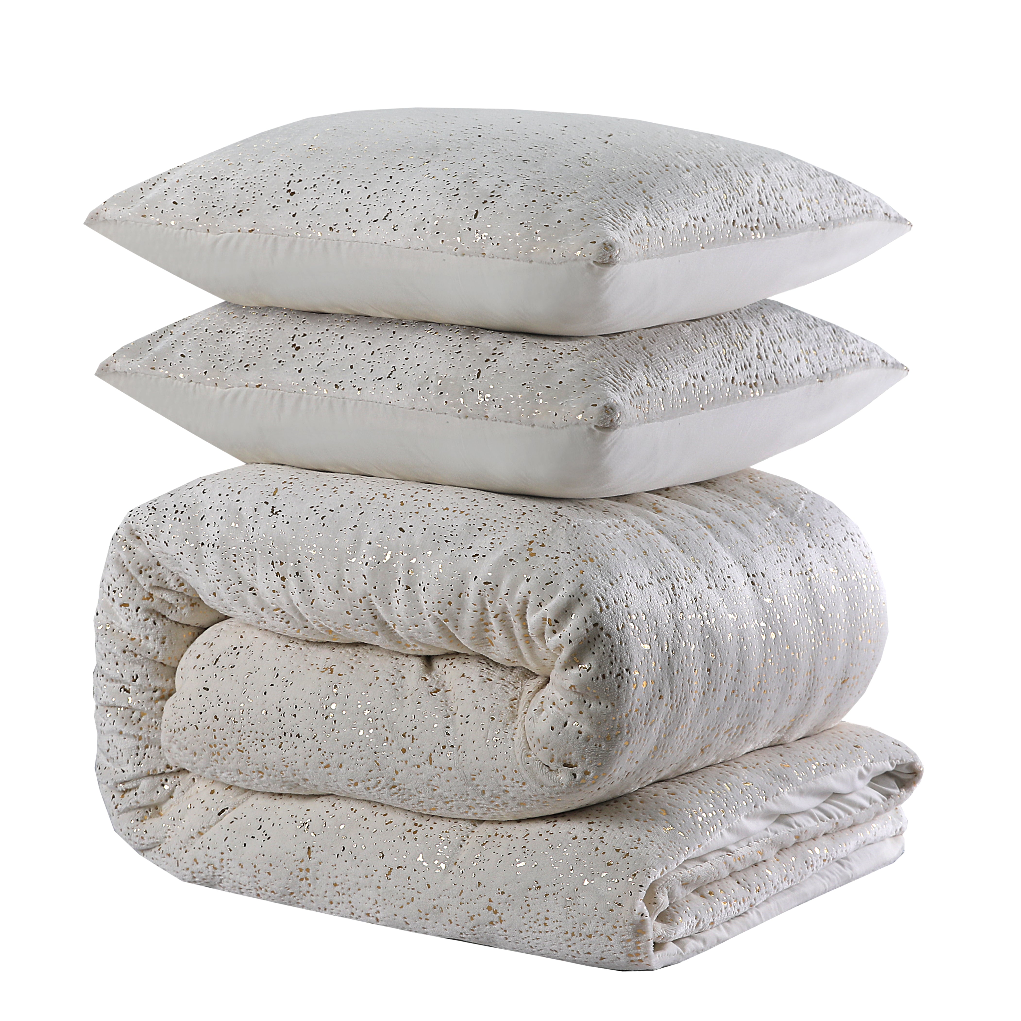 Glamour Flannel Duvet Cover Sparkle Foil Cream