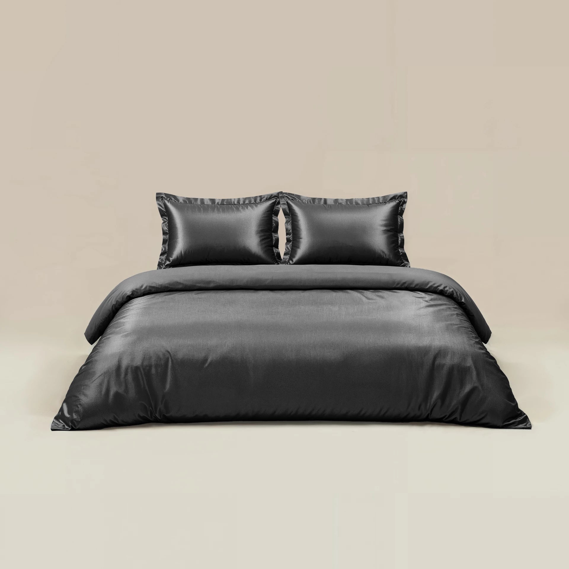 Glossy Antraciet Dekbedovertrek