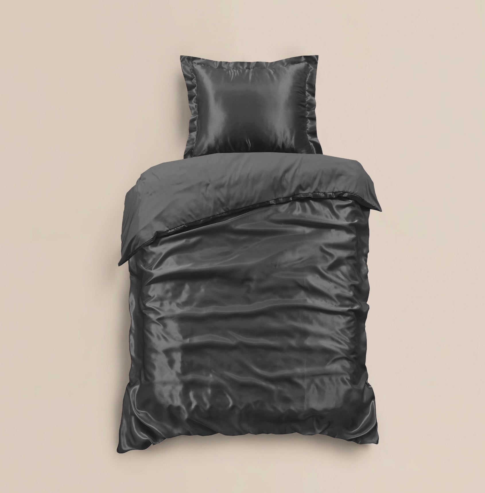 Glossy Antraciet Dekbedovertrek