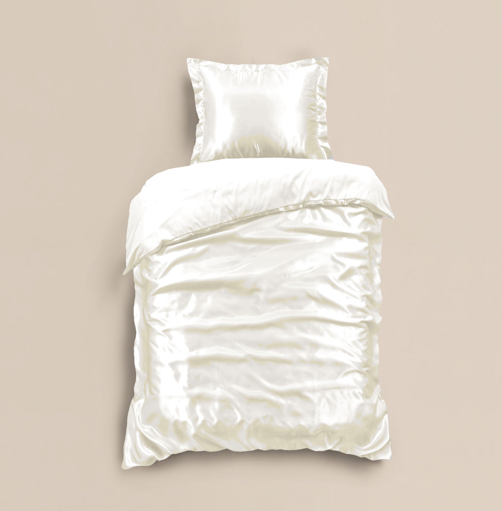 Glossy Creme Dekbedovertrek