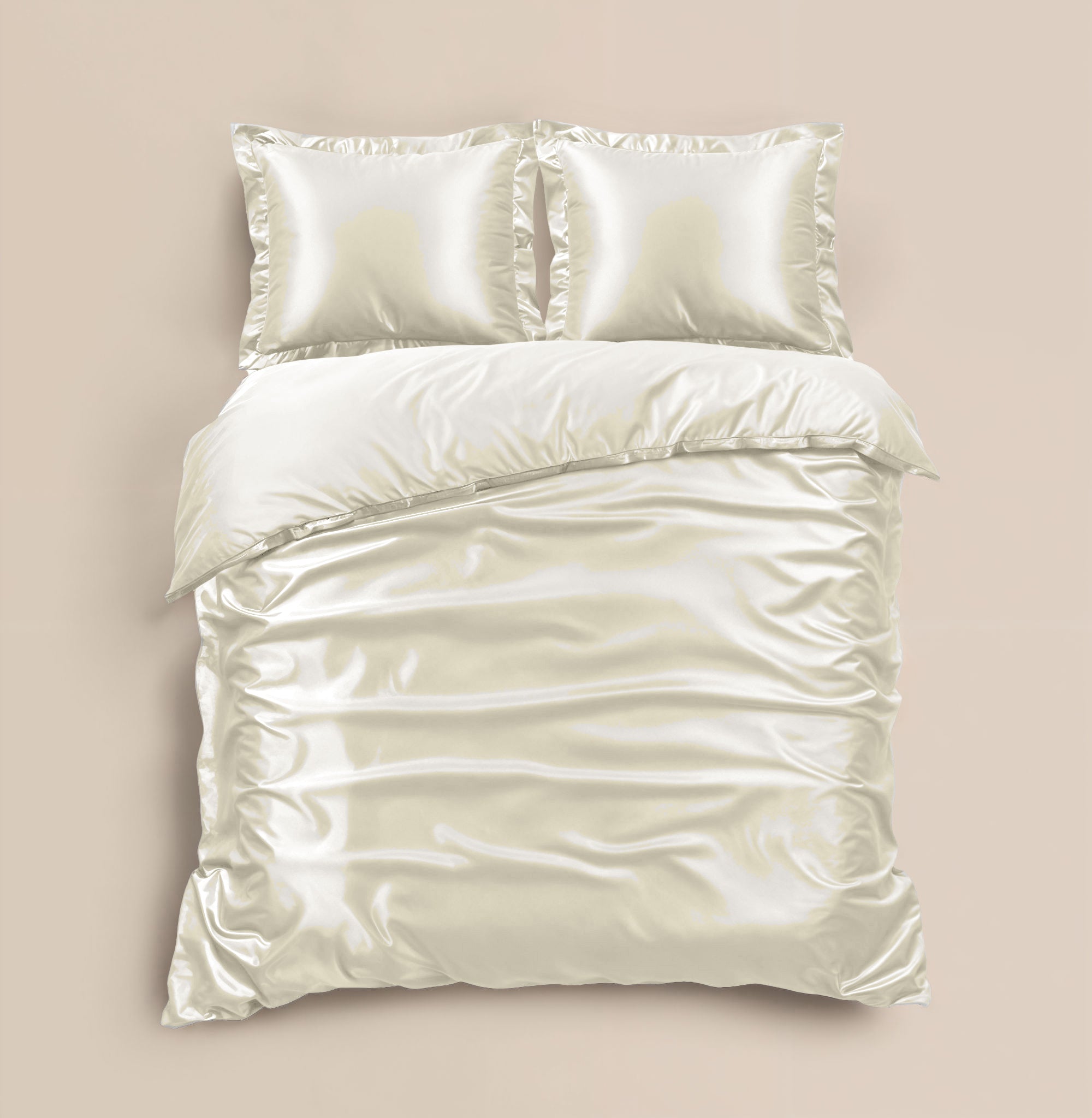 Glossy Creme Dekbedovertrek