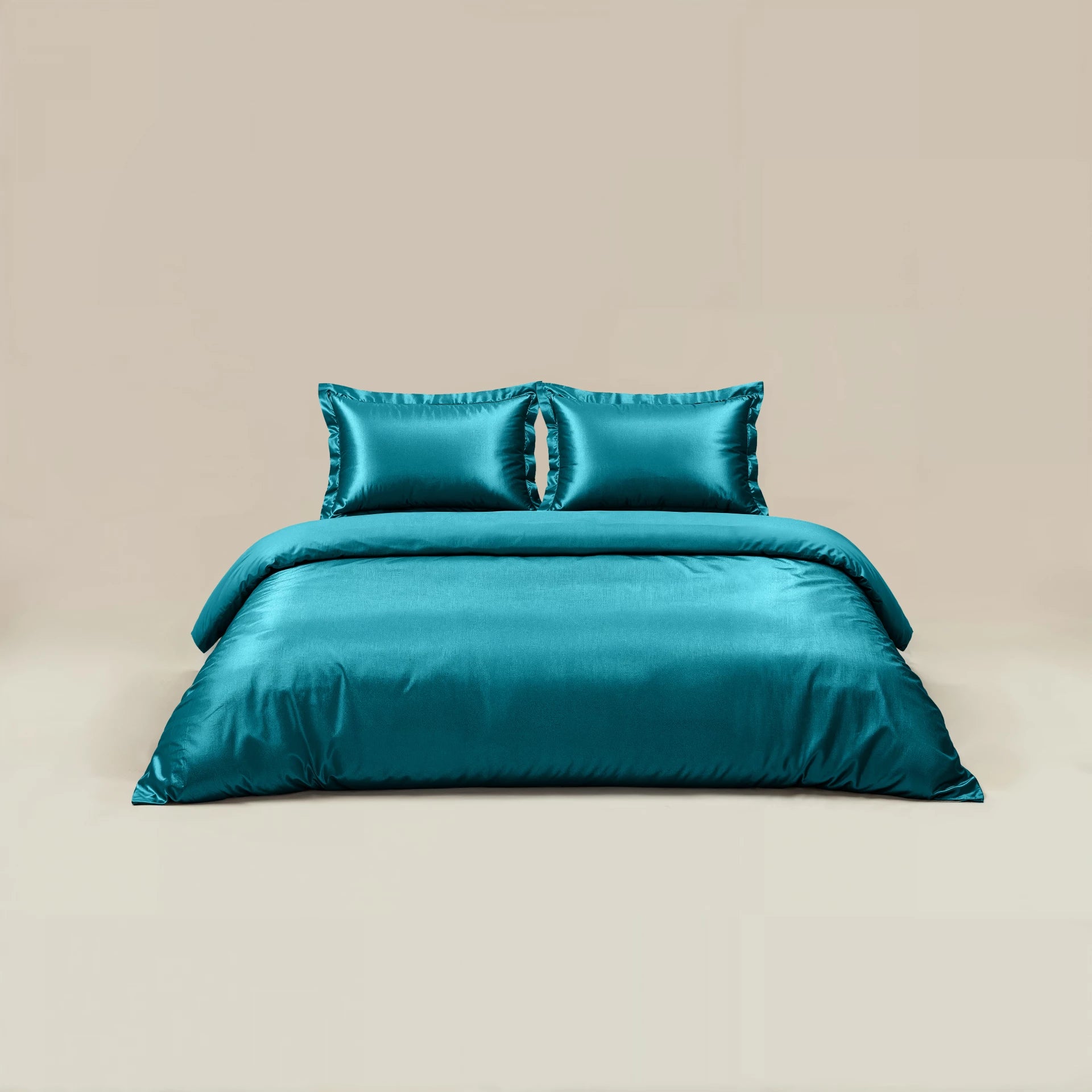 Glossy Petrol Blauw Dekbedovertrek