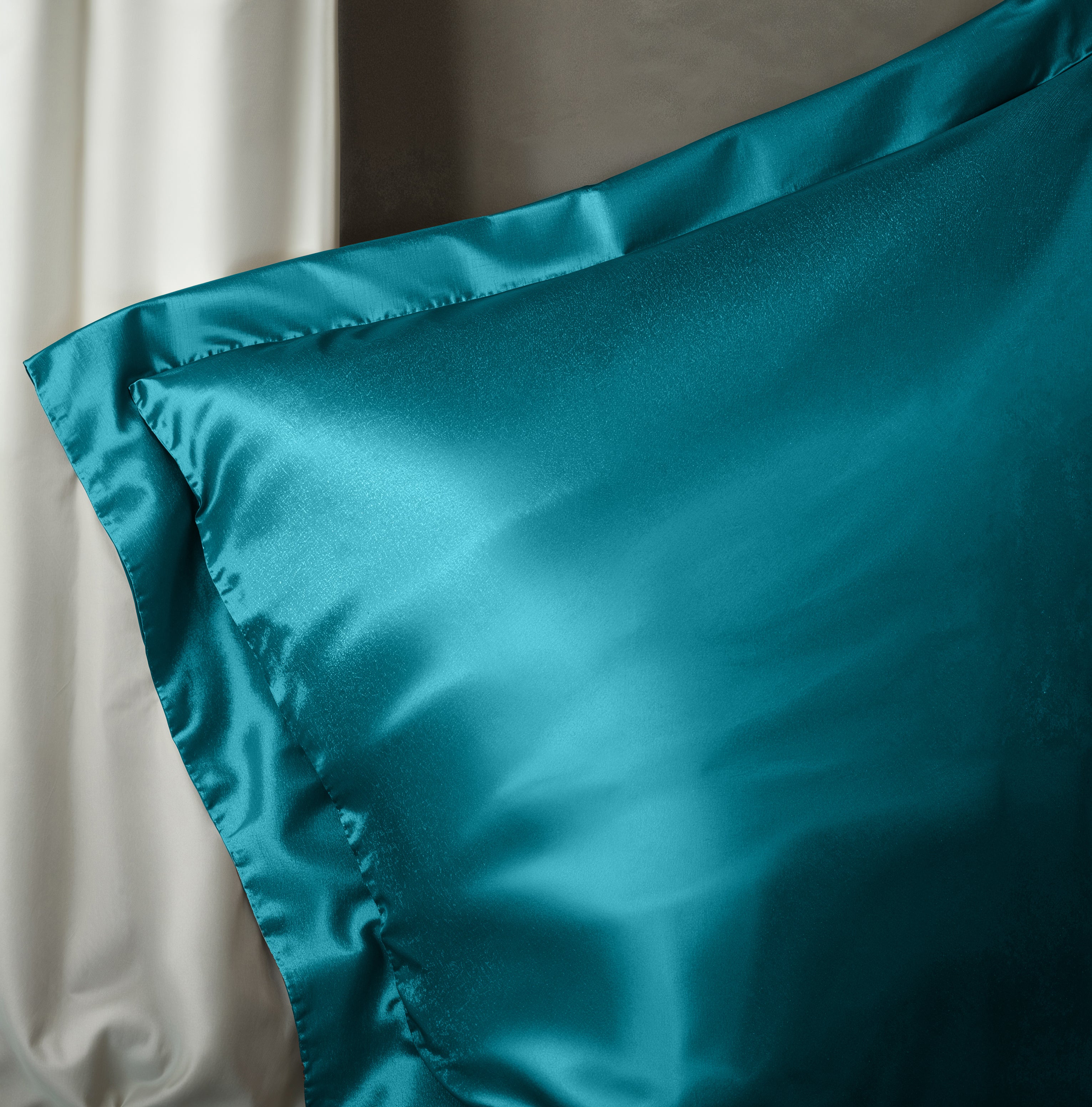 Glossy Petrol Blauw Dekbedovertrek
