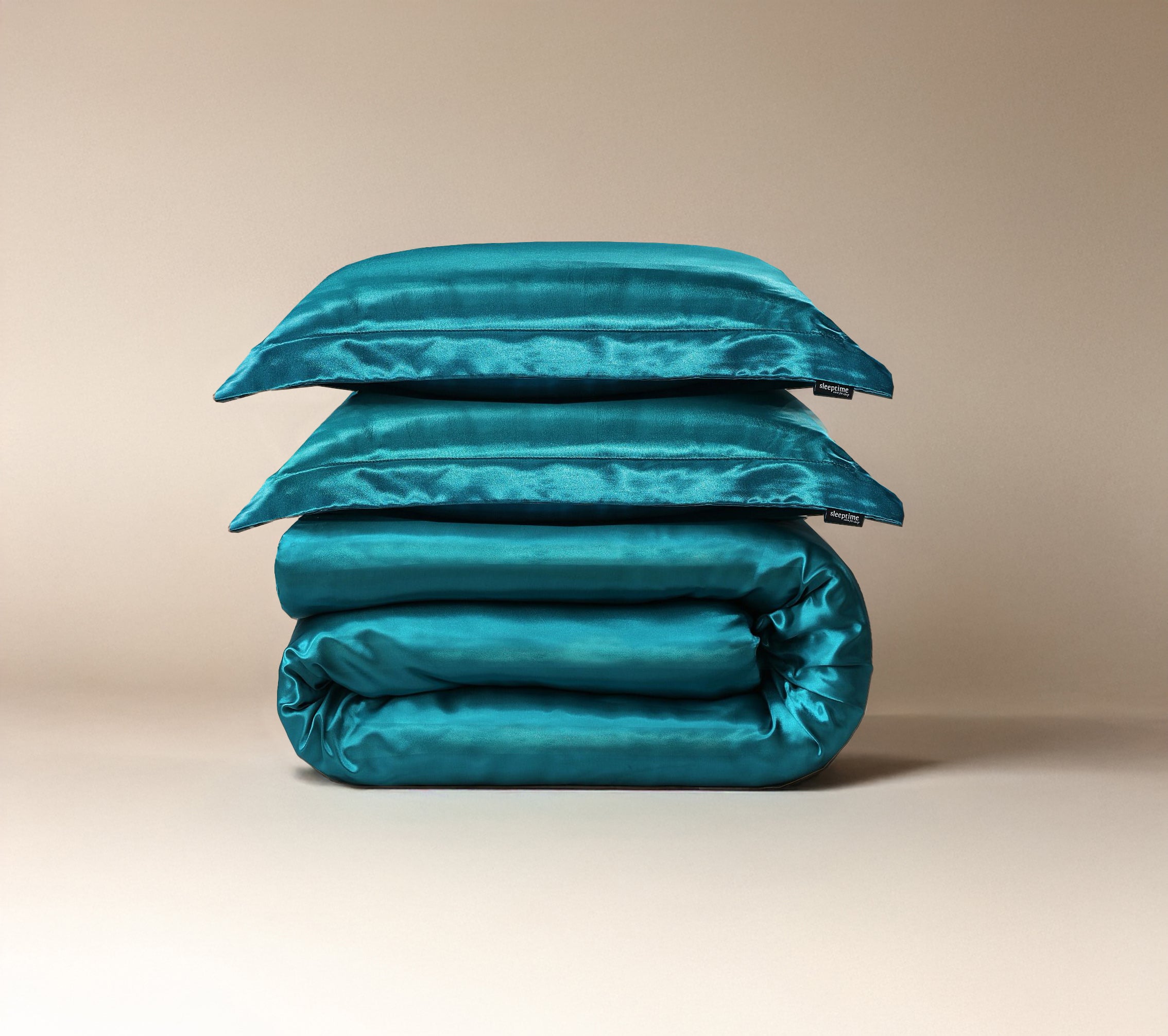 Glossy Petrol Blauw Dekbedovertrek