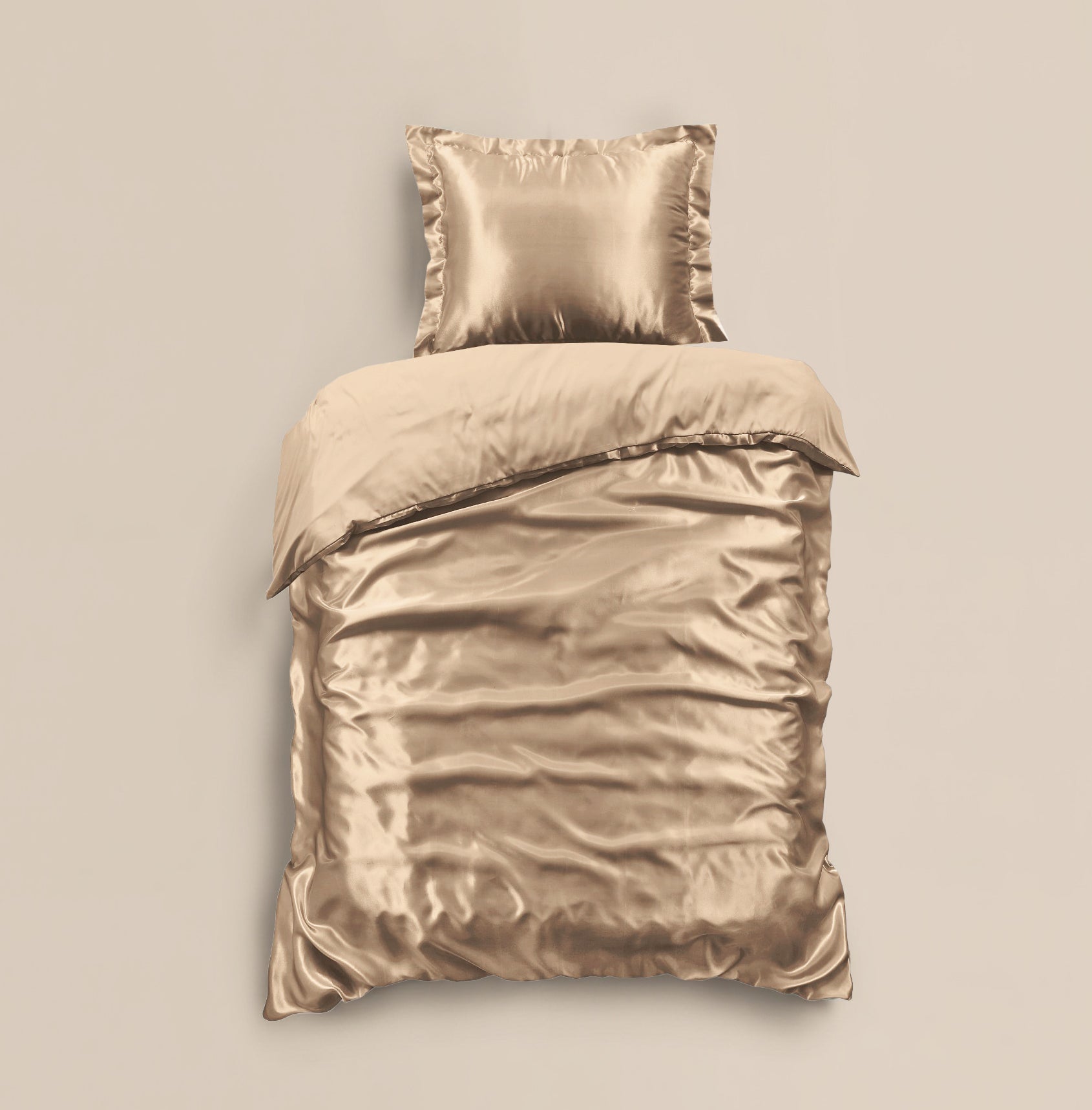 Glossy Taupe Dekbedovertrek