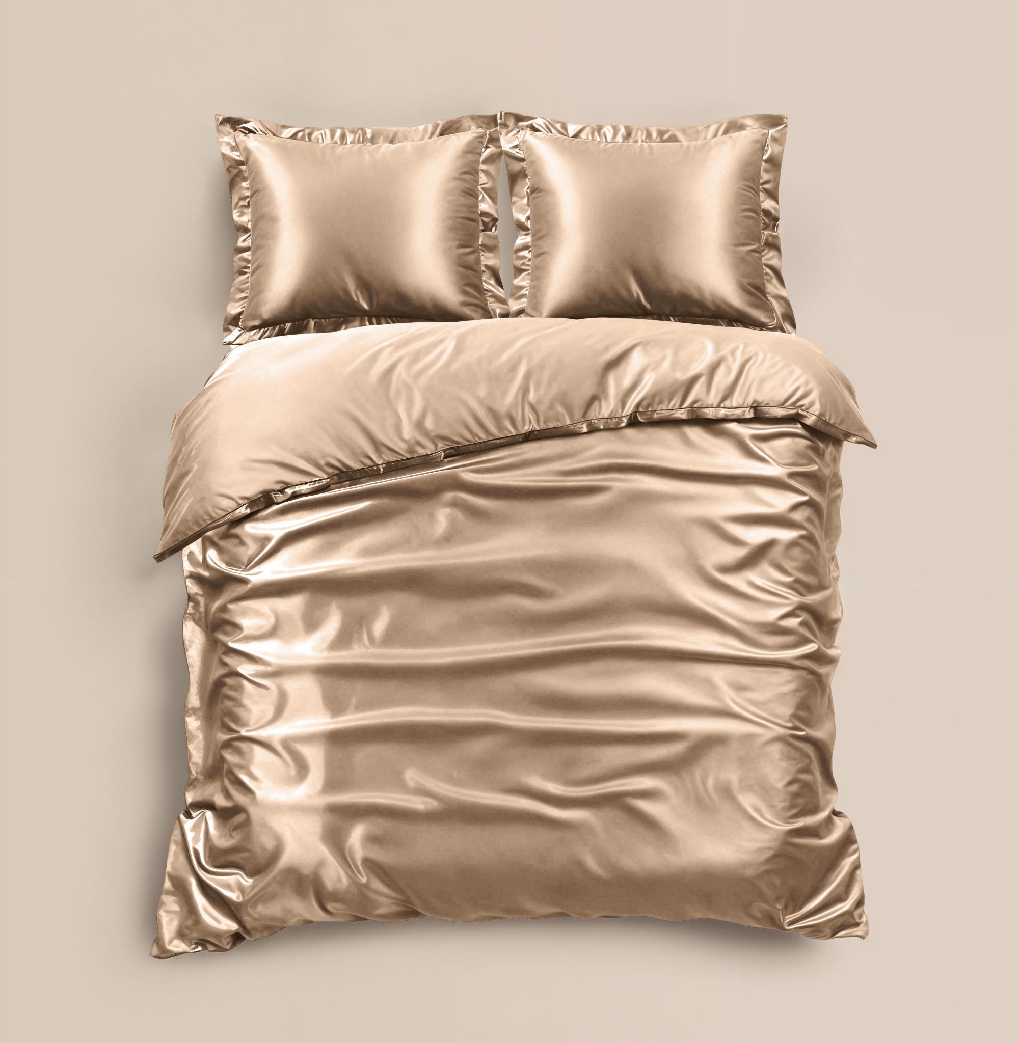 Glossy Taupe Dekbedovertrek