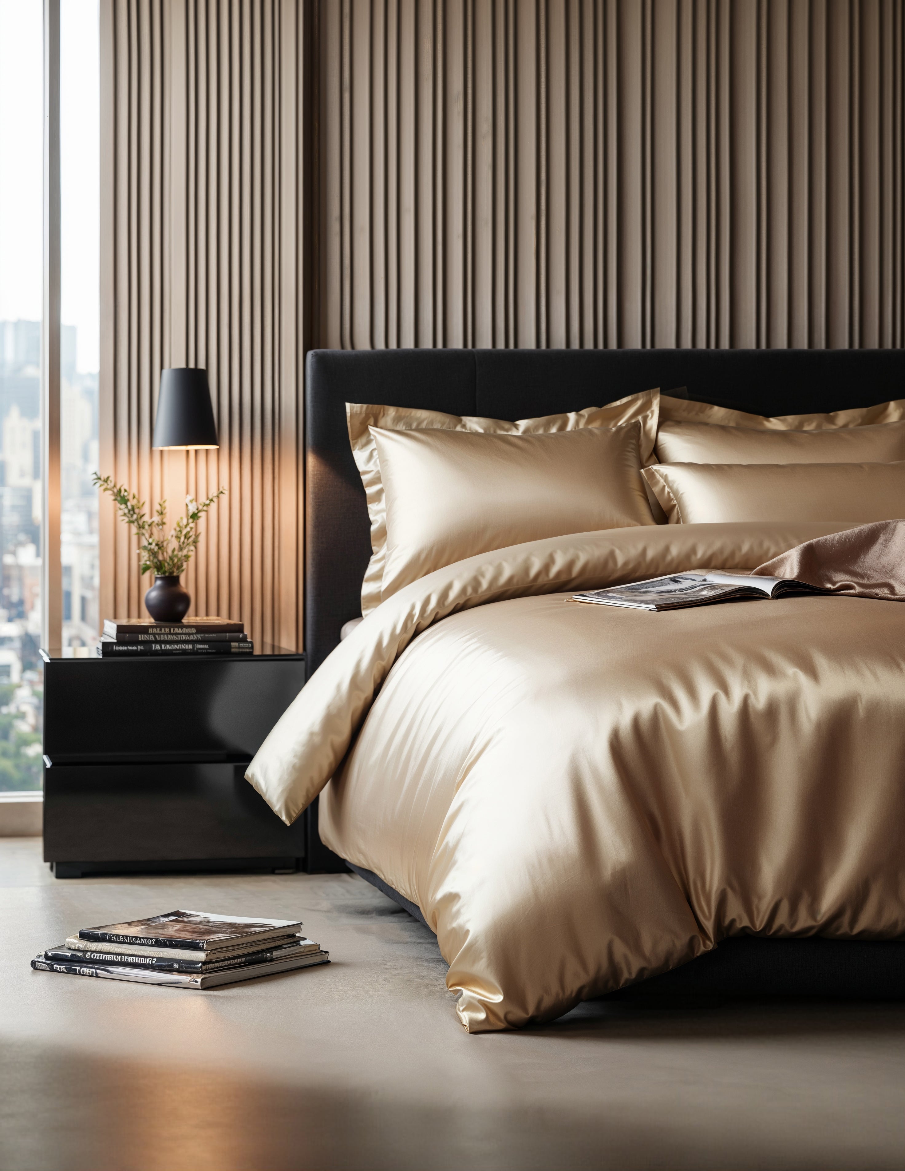 Glossy Taupe Dekbedovertrek