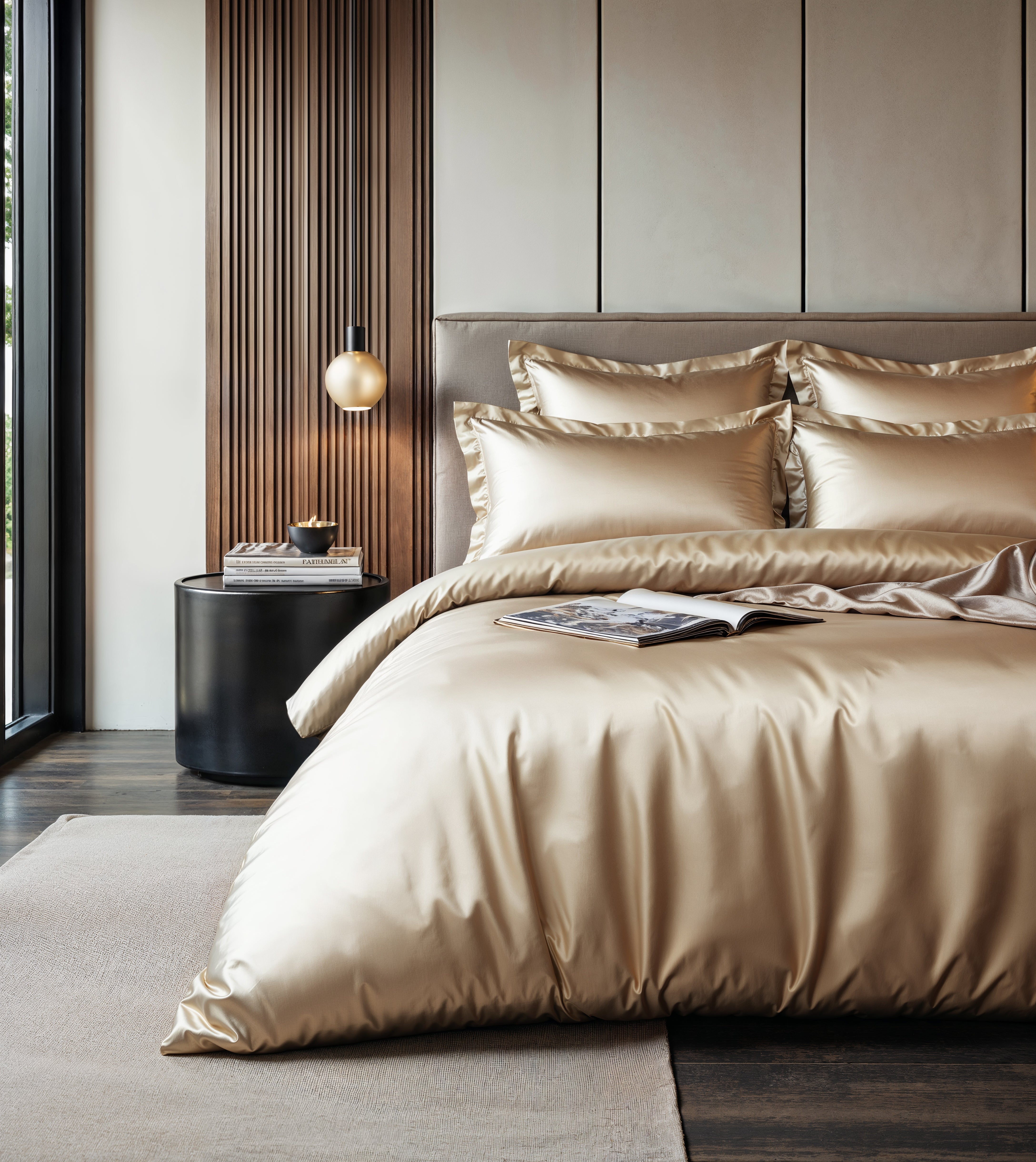 Glossy Taupe Dekbedovertrek