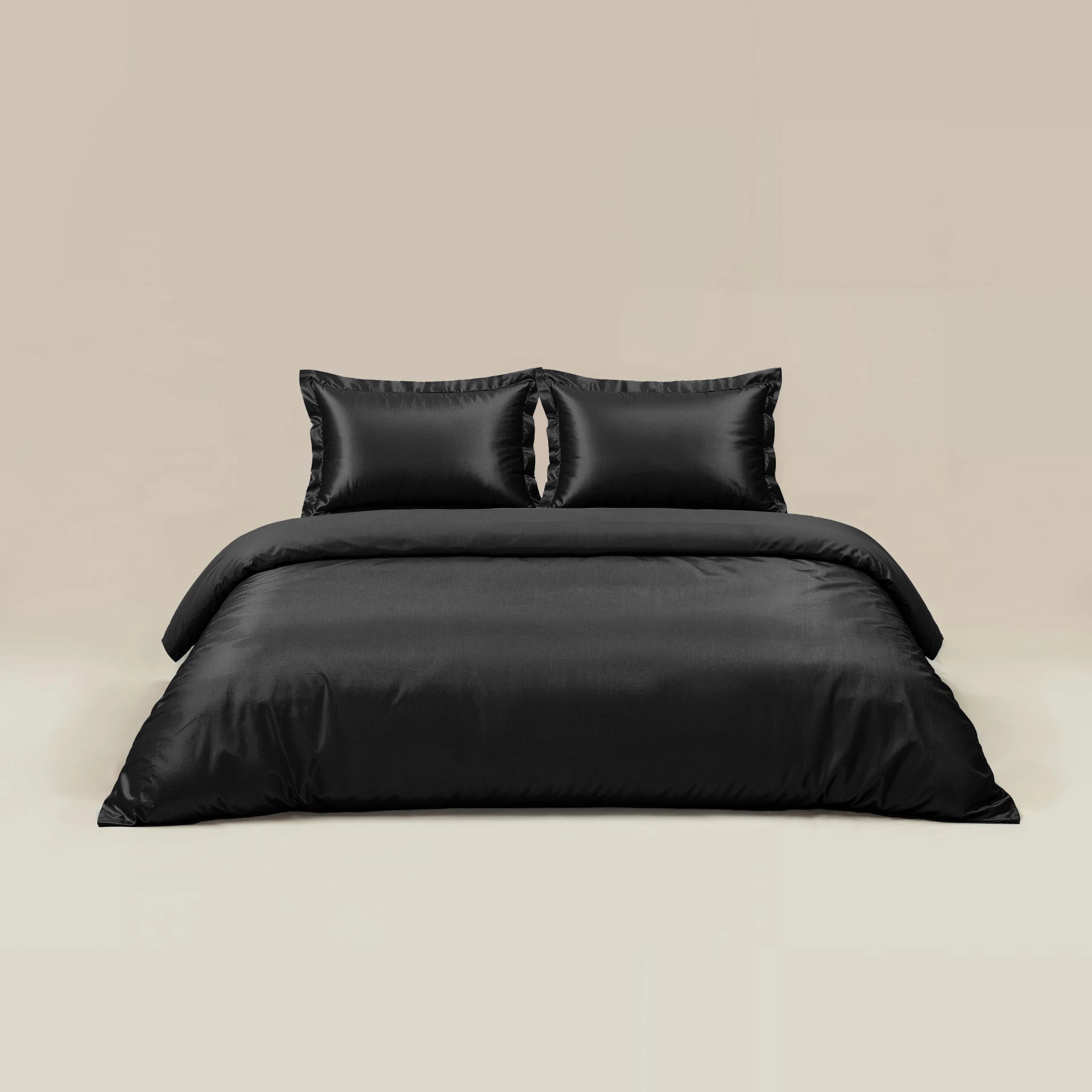 Glossy Zwart Dekbedovertrek