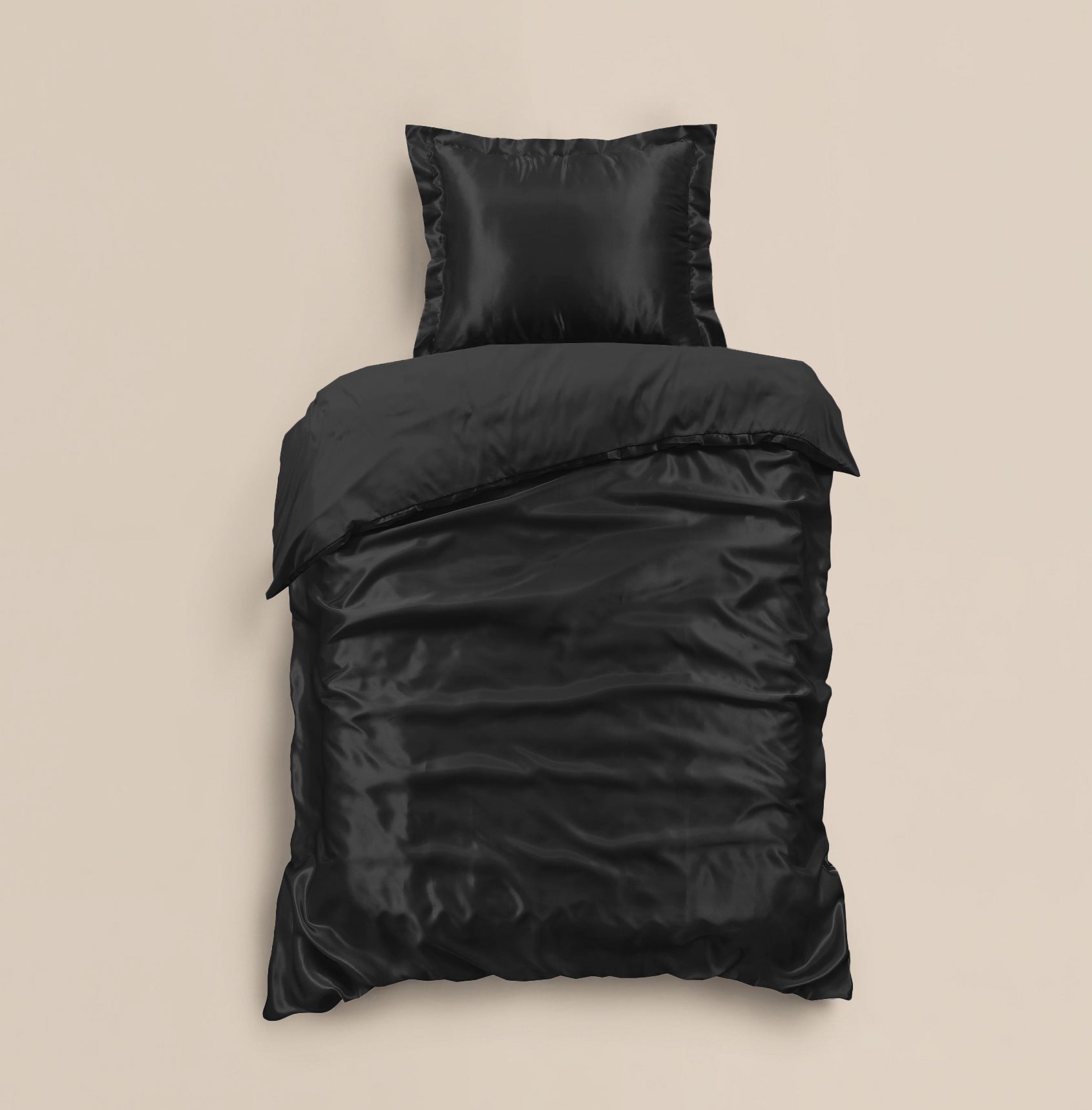 Glossy Zwart Dekbedovertrek
